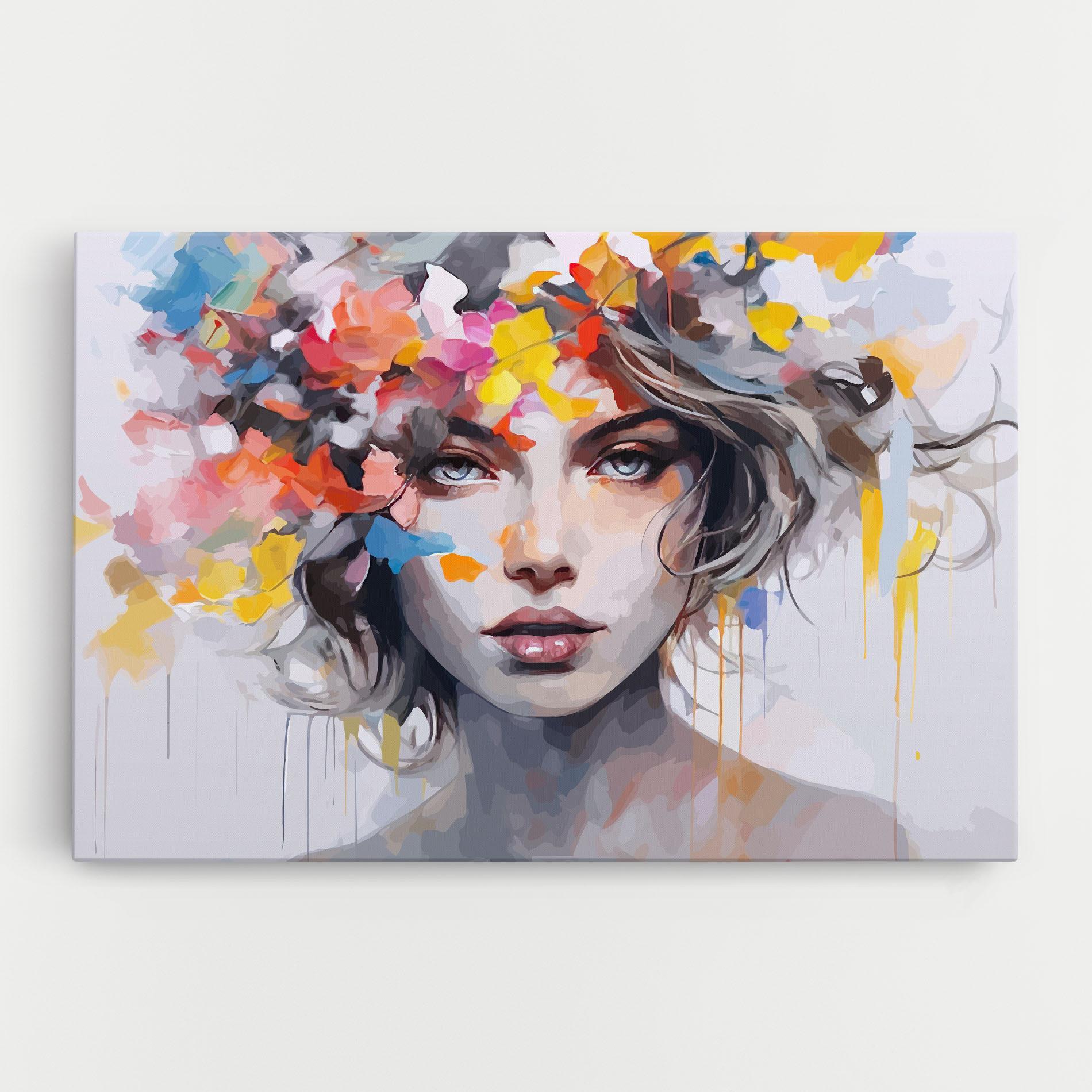 Tablou Canvas Colorful Hair Portrait mockup 0