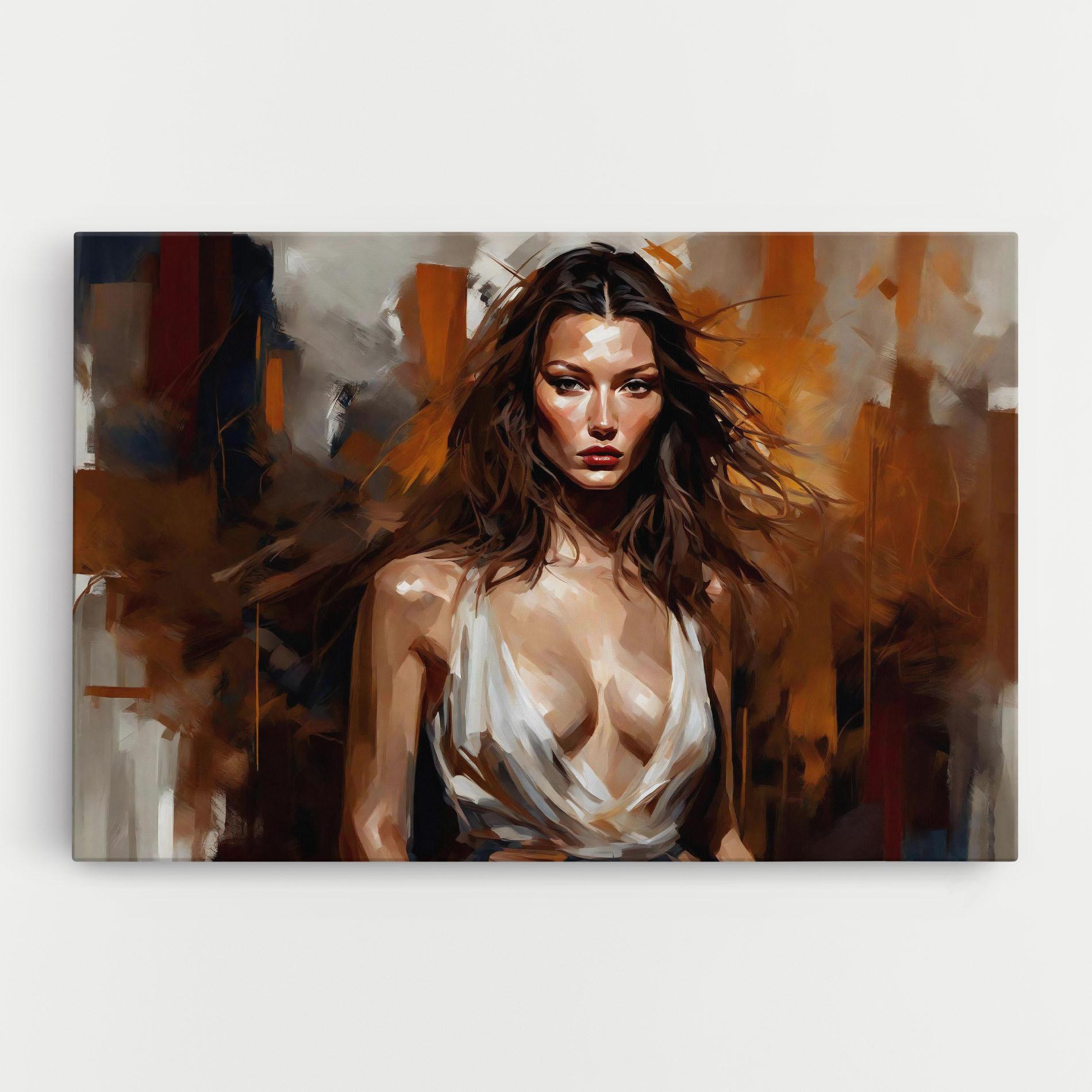 Tablou Canvas Long Brown Hair Woman mockup 0