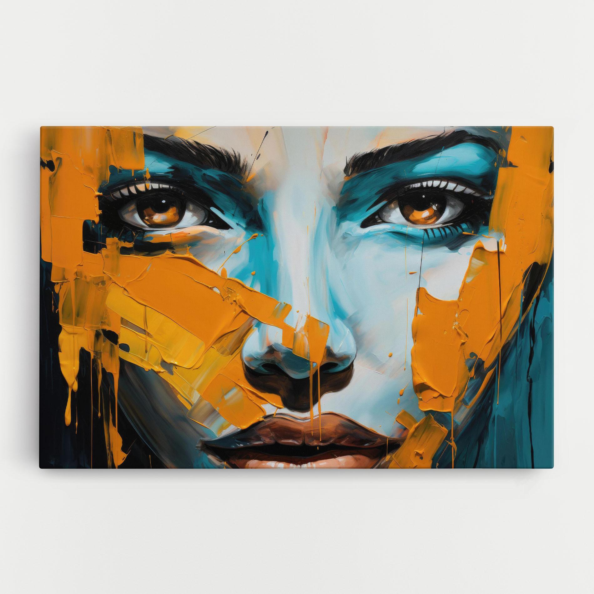 Tablou Canvas Orange Paint Portrait mockup 0