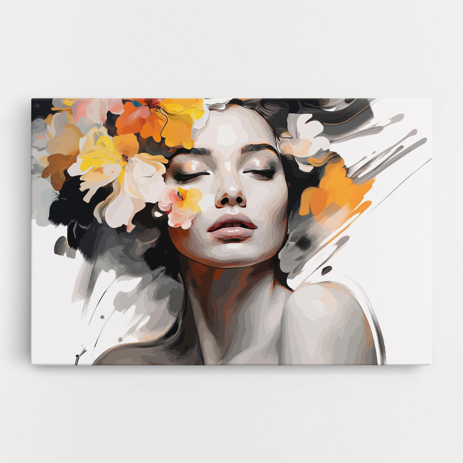 Tablou Canvas Yellow Flower Portrait mockup 0