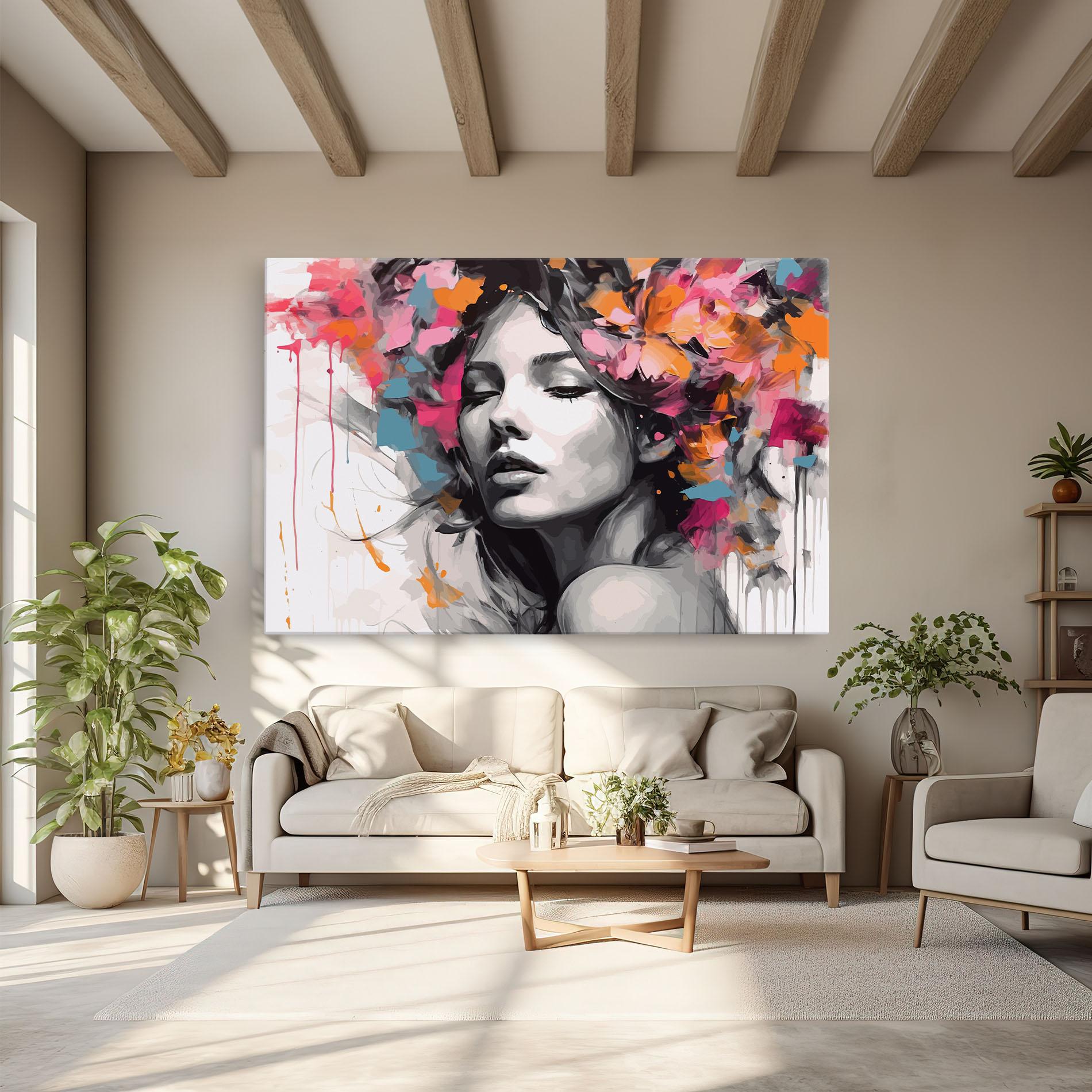 Tablou Canvas Colorful Flower Portrait mockup 6