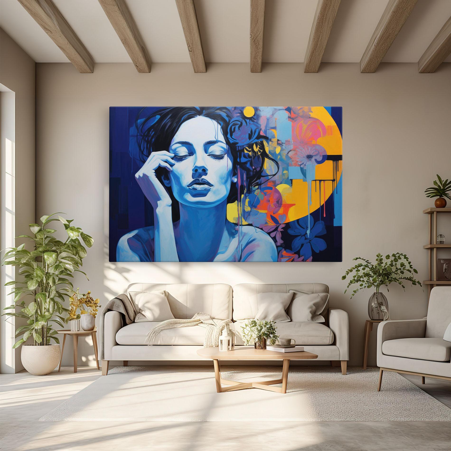 Tablou Canvas Photographic Blue Image mockup 6