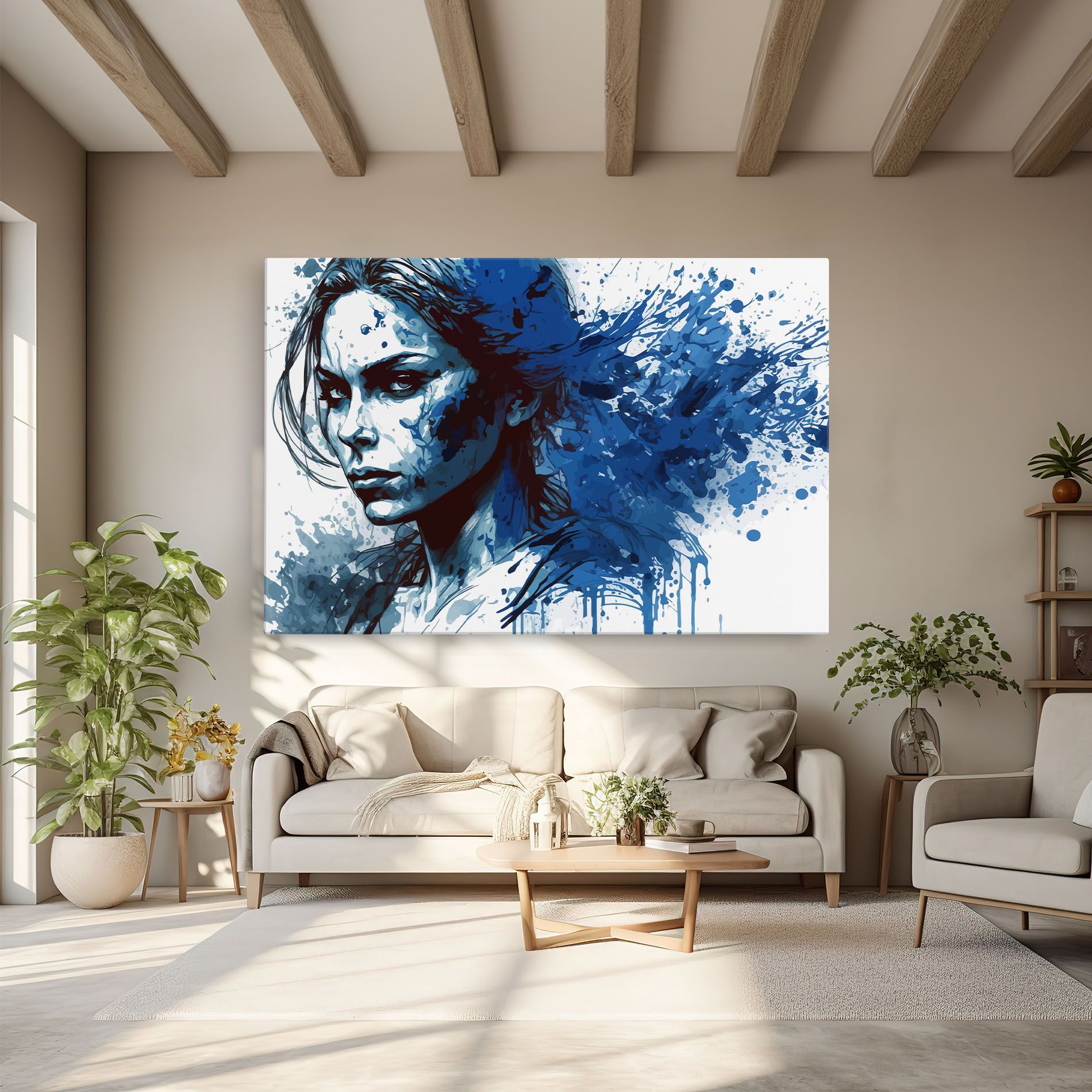 Portrait Blue Woman mockup 6