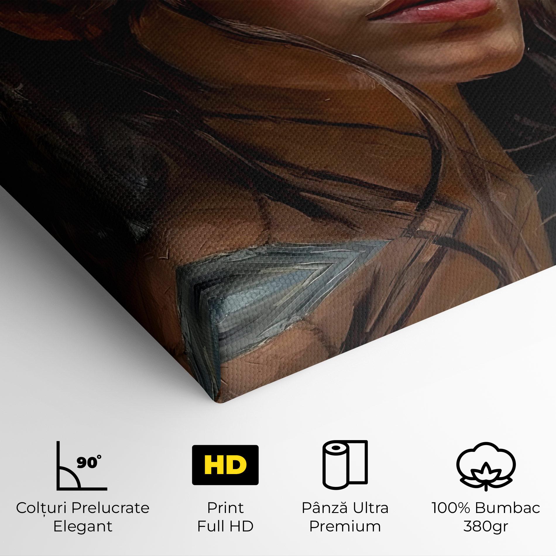 Tablou Canvas Closeup Impasto Portrait mockup 4