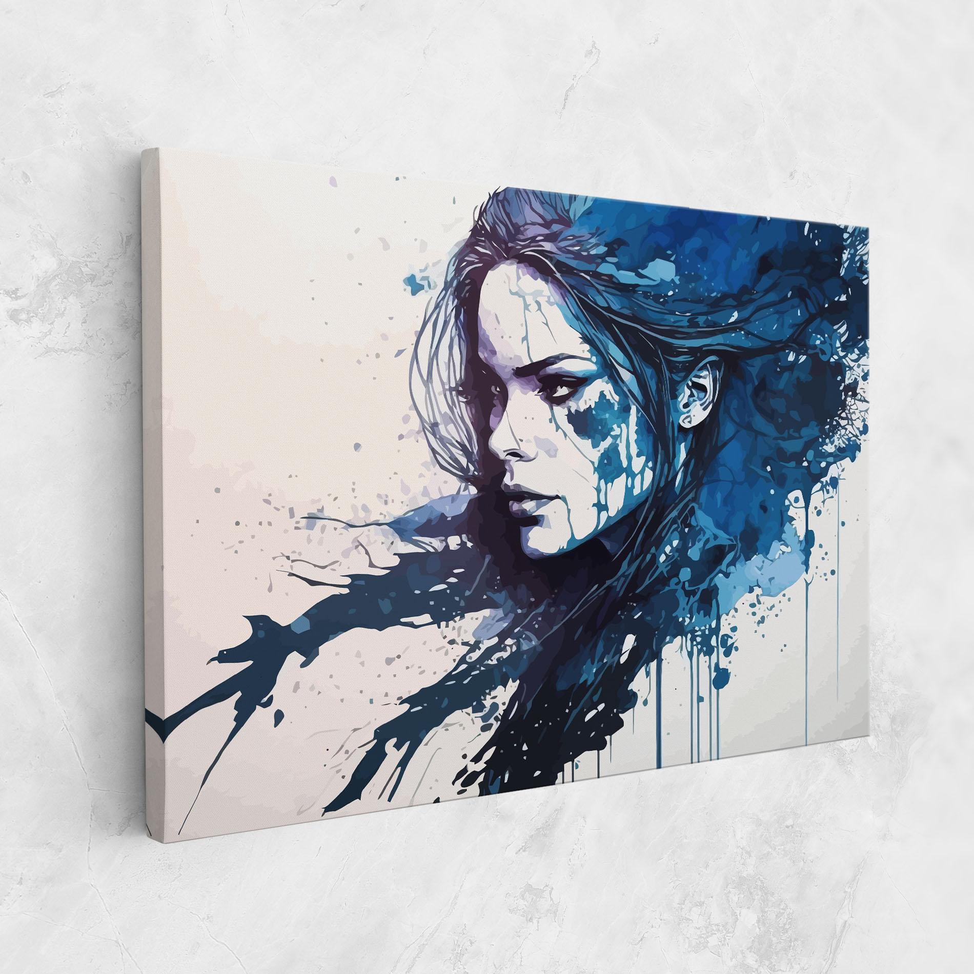 Tablou Canvas Blue Hair Portrait mockup 1