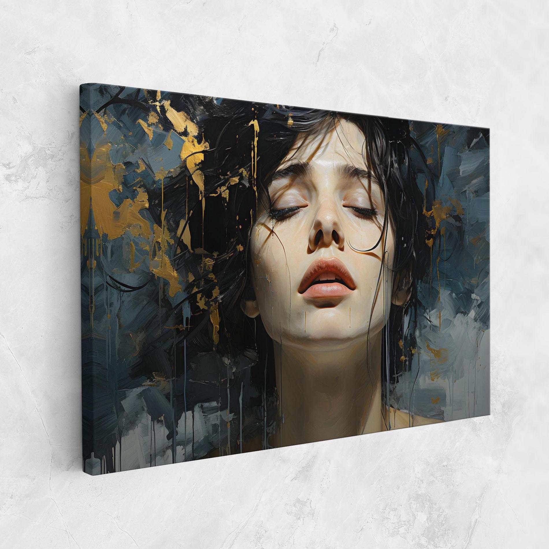 Tablou Canvas Closed Eyes Woman mockup 1