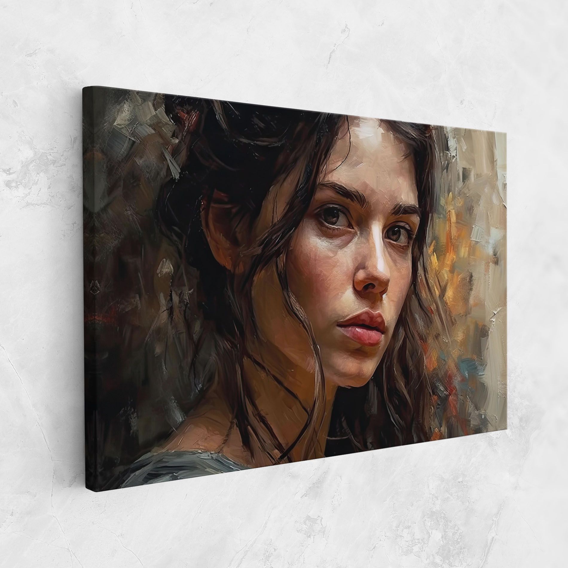 Closeup Impasto Portrait mockup 1