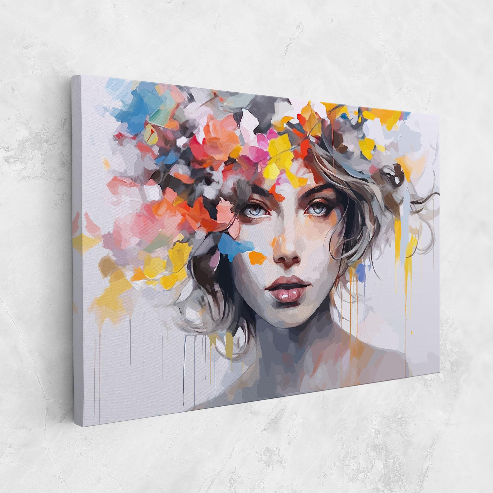 Tablou Canvas Colorful Hair Portrait mockup 1