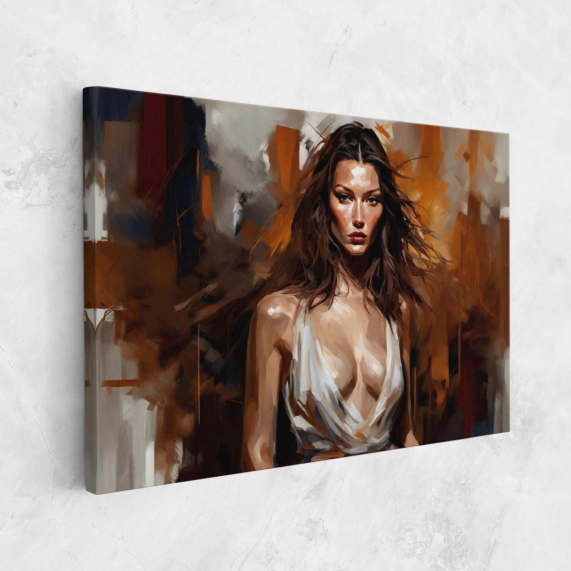Tablou Canvas Long Brown Hair Woman mockup 1