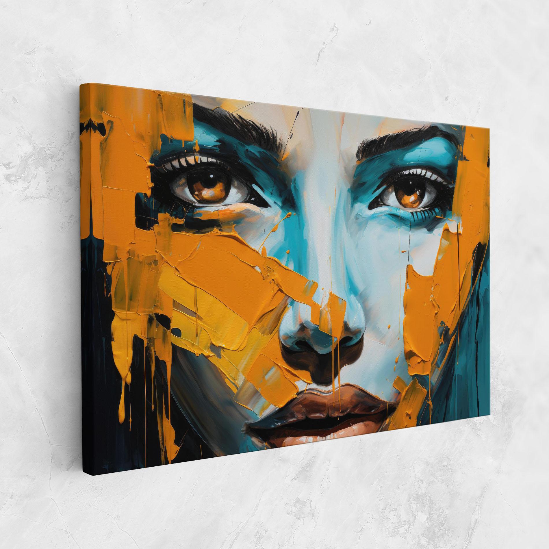 Tablou Canvas Orange Paint Portrait mockup 1