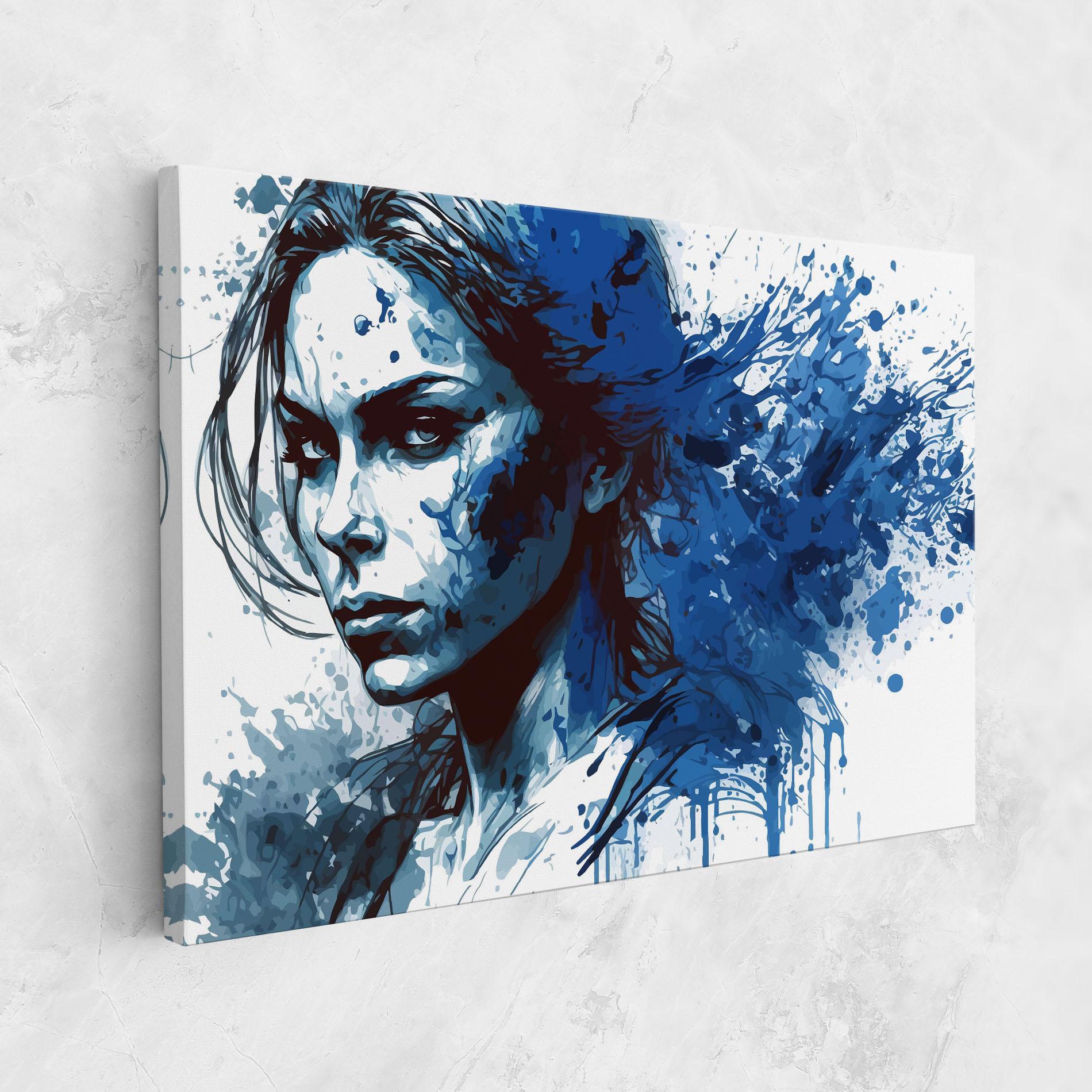 Tablou Canvas Portrait Blue Woman mockup 1
