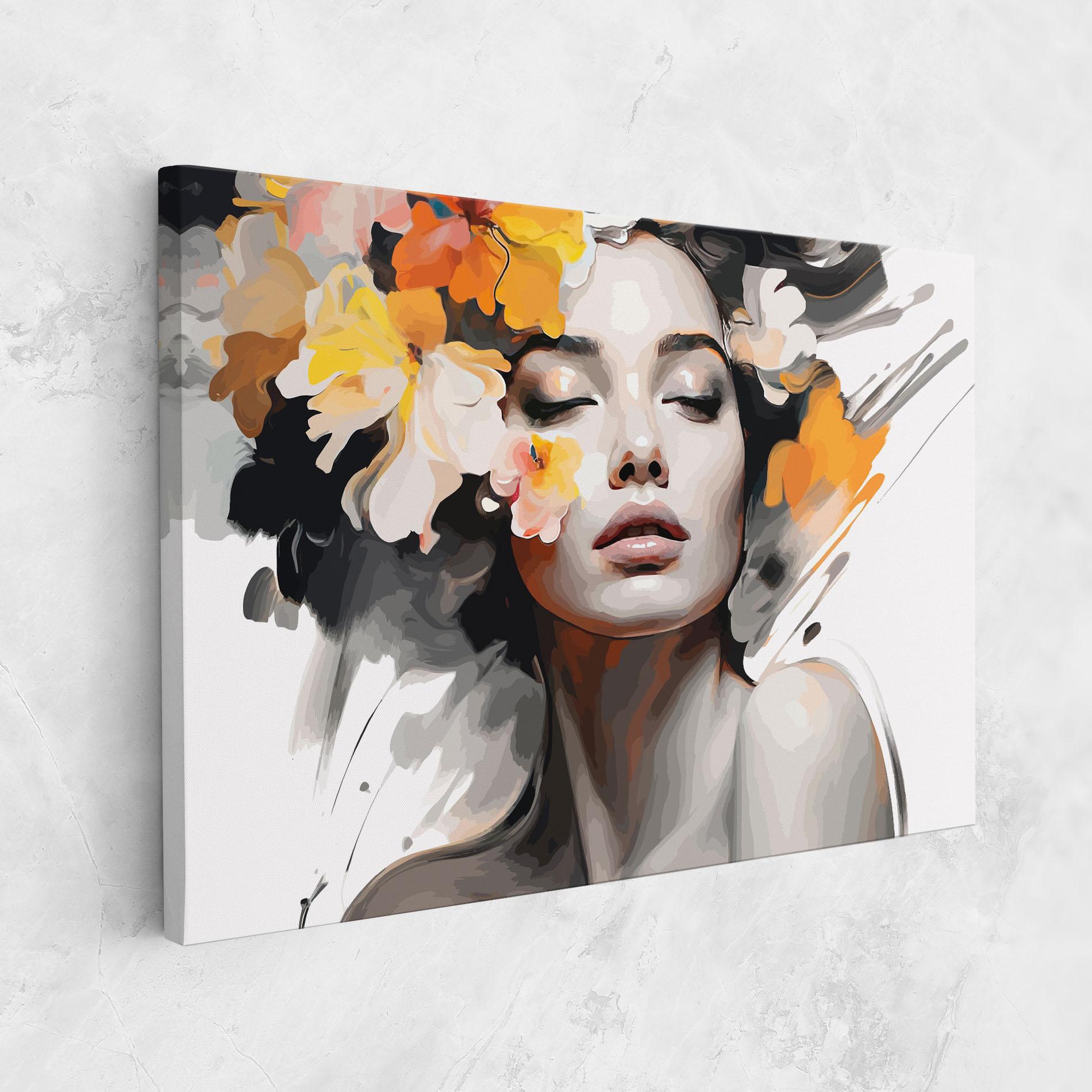 Tablou Canvas Yellow Flower Portrait mockup 1