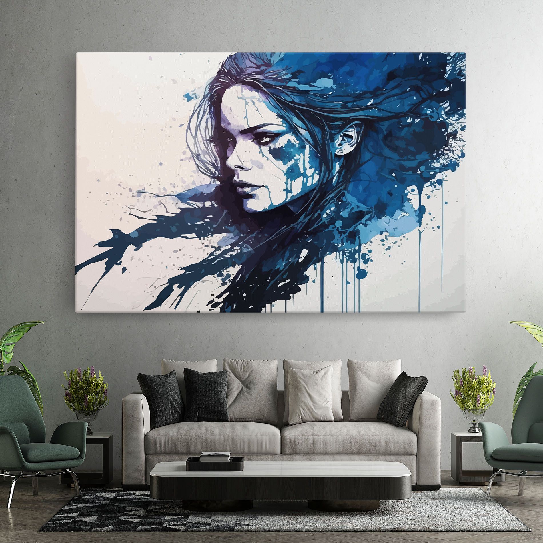 Blue Hair Portrait mockup 7