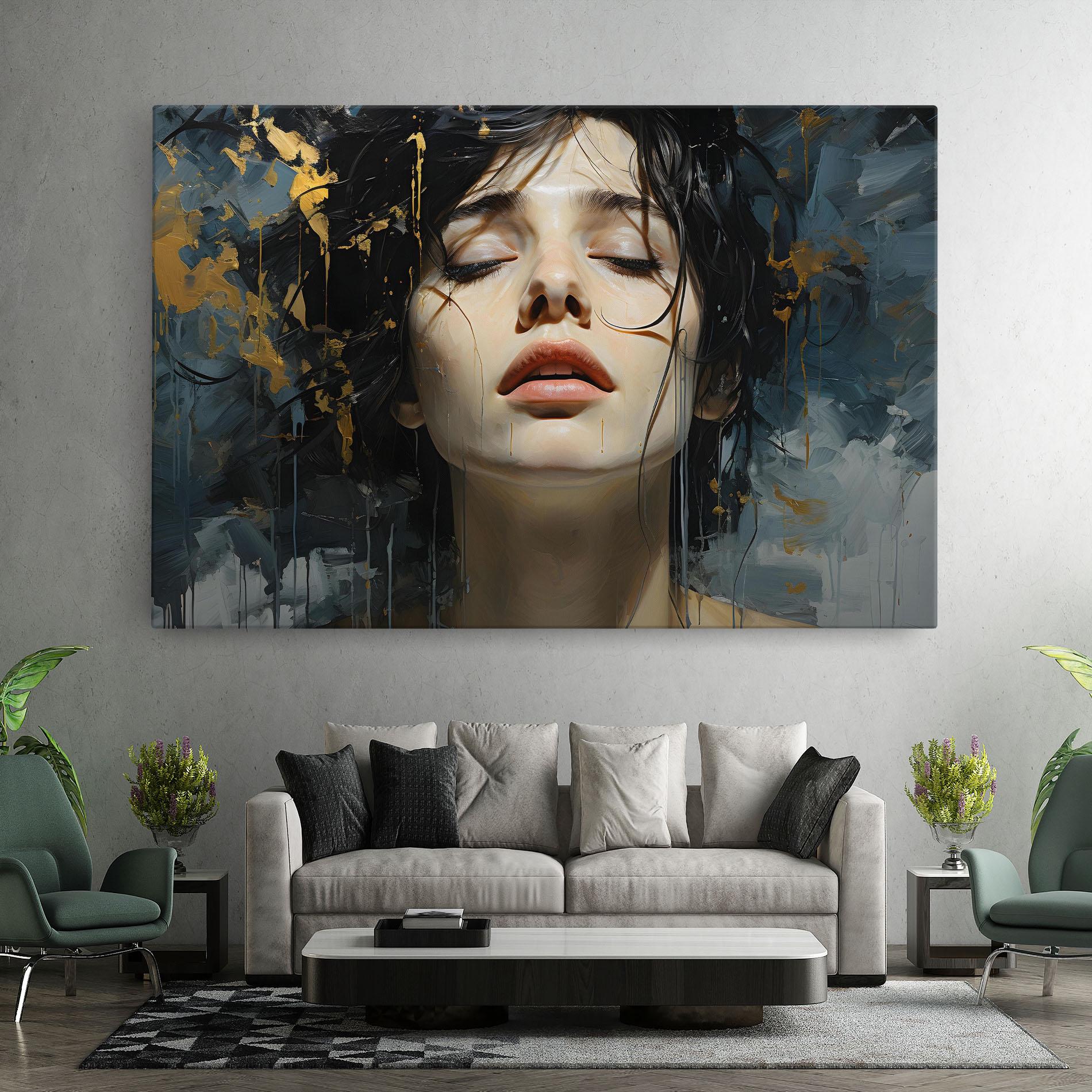Tablou Canvas Closed Eyes Woman mockup 7