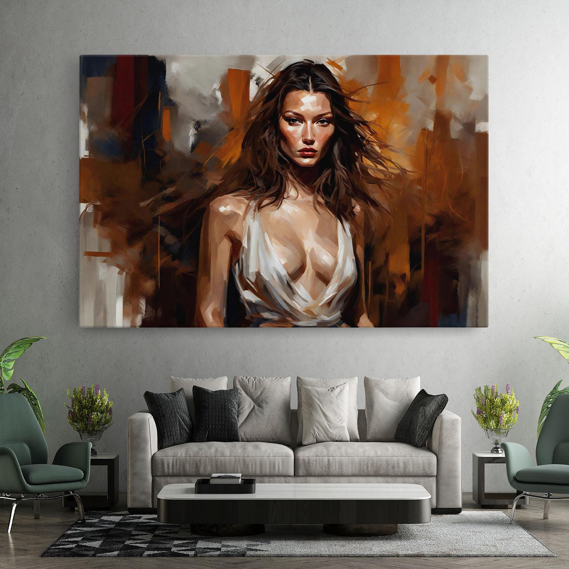 Tablou Canvas Long Brown Hair Woman mockup 7