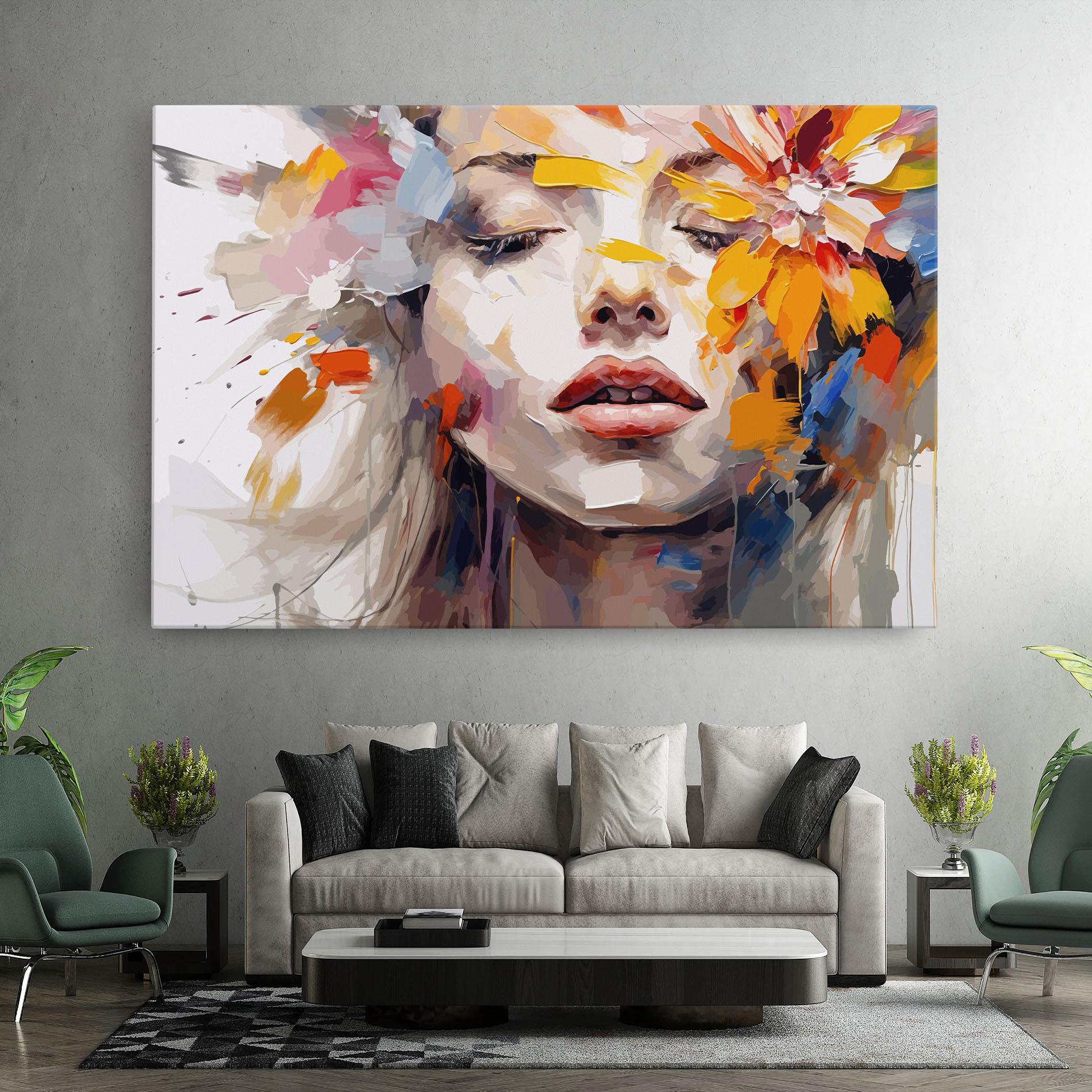 Tablou Canvas Oil Flower Portrait mockup 7