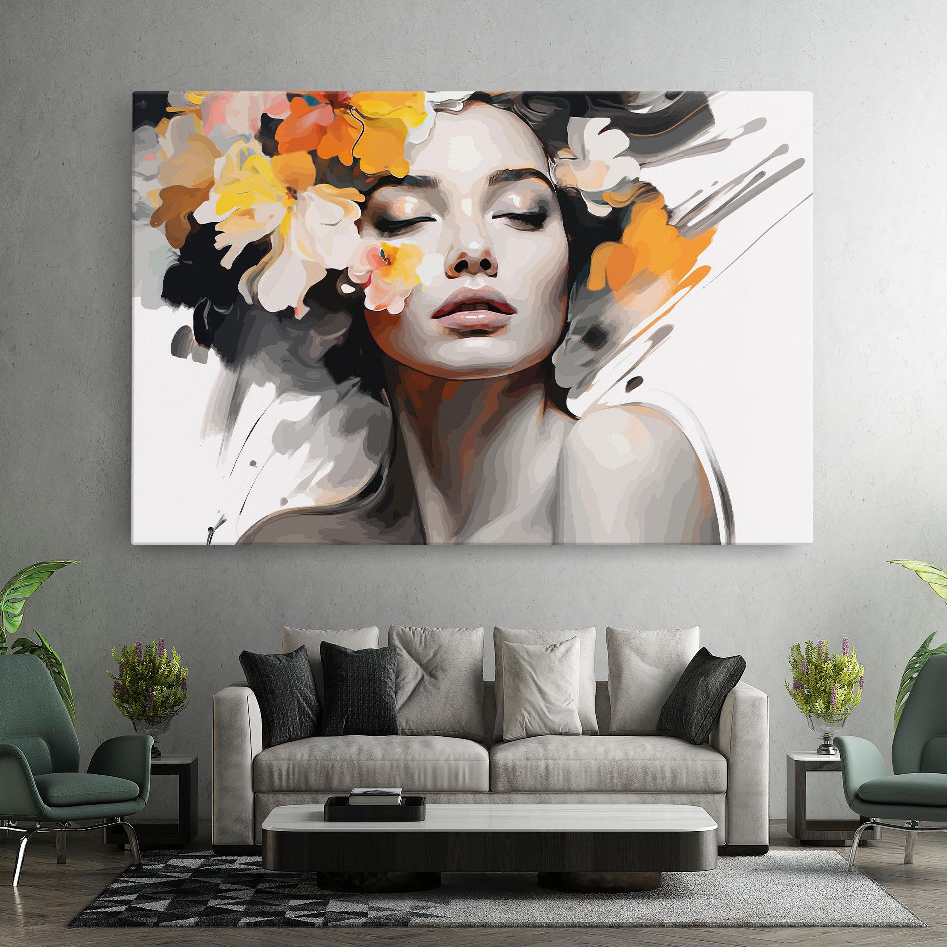 Tablou Canvas Yellow Flower Portrait mockup 7
