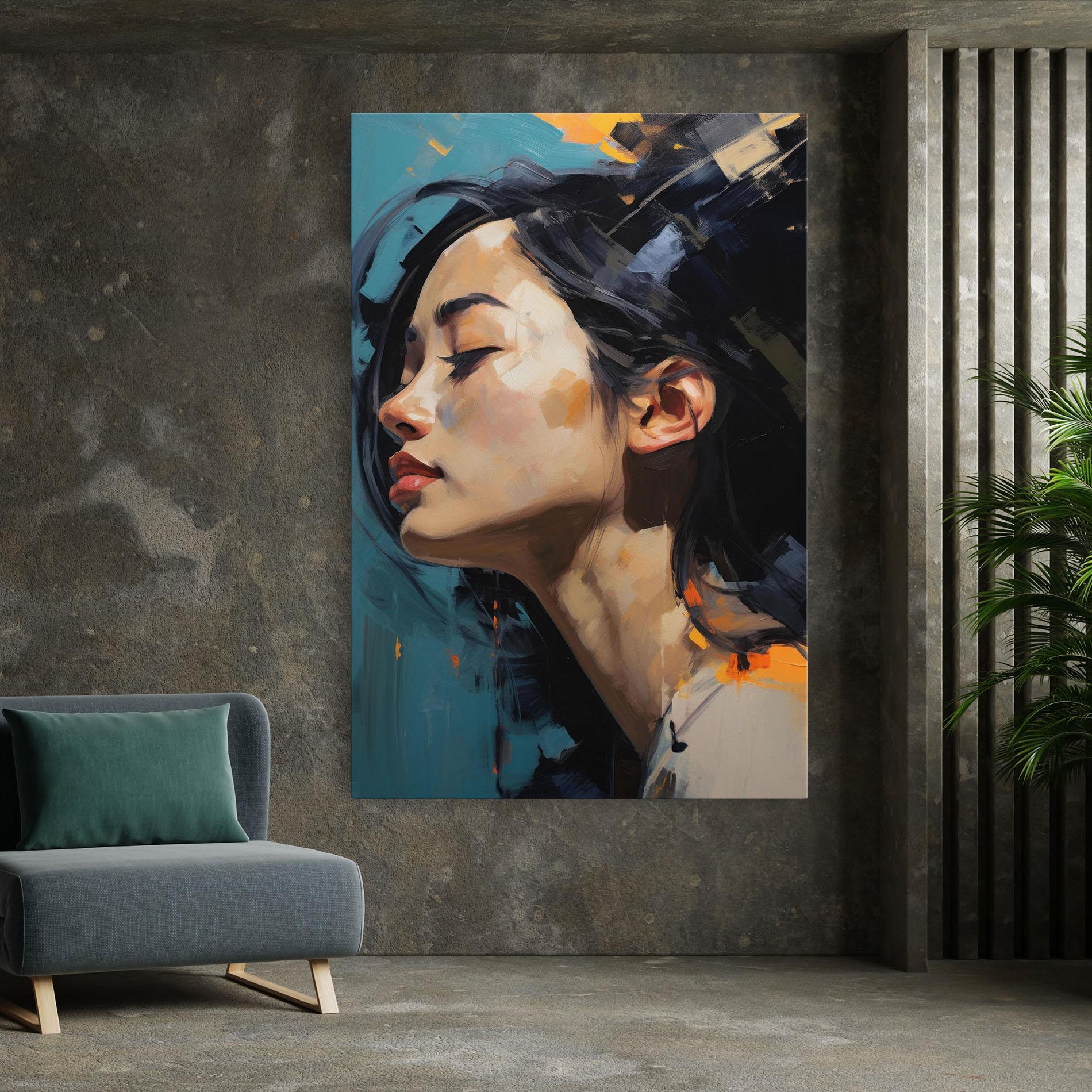 Tablou Canvas Acrylic Asian Portrait mockup 7