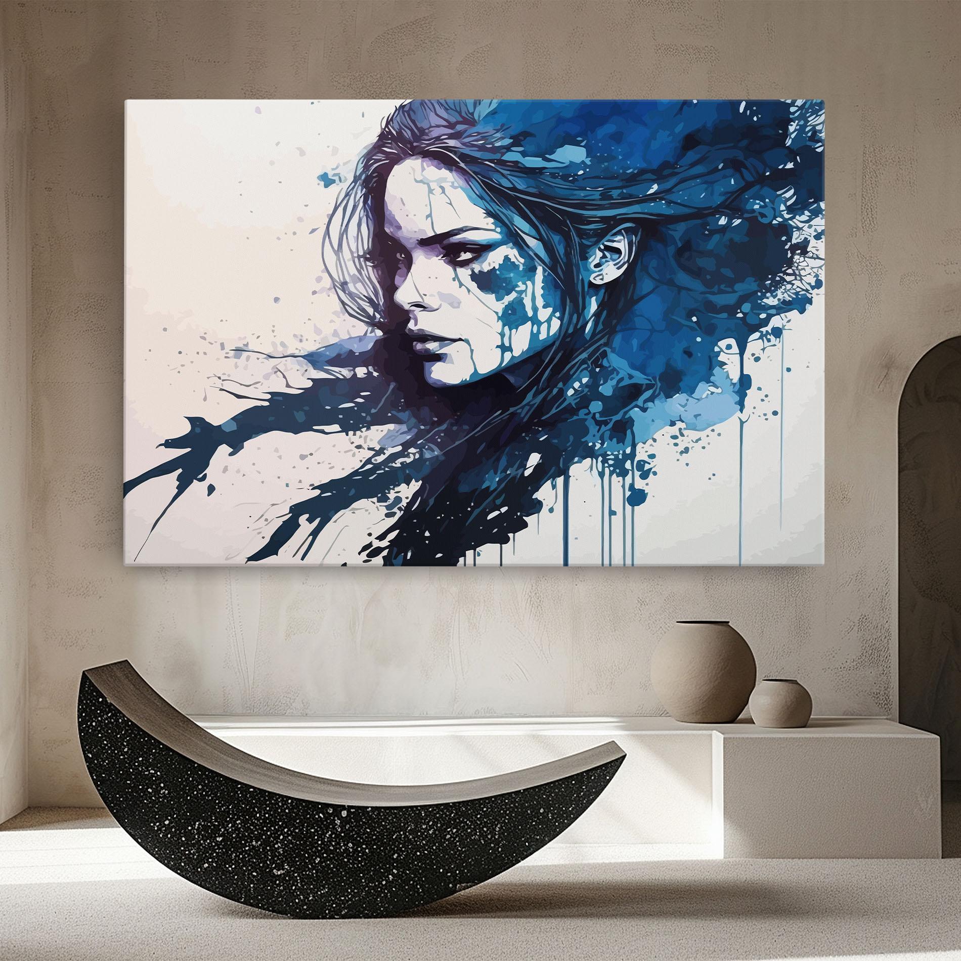 Tablou Canvas Blue Hair Portrait mockup 8