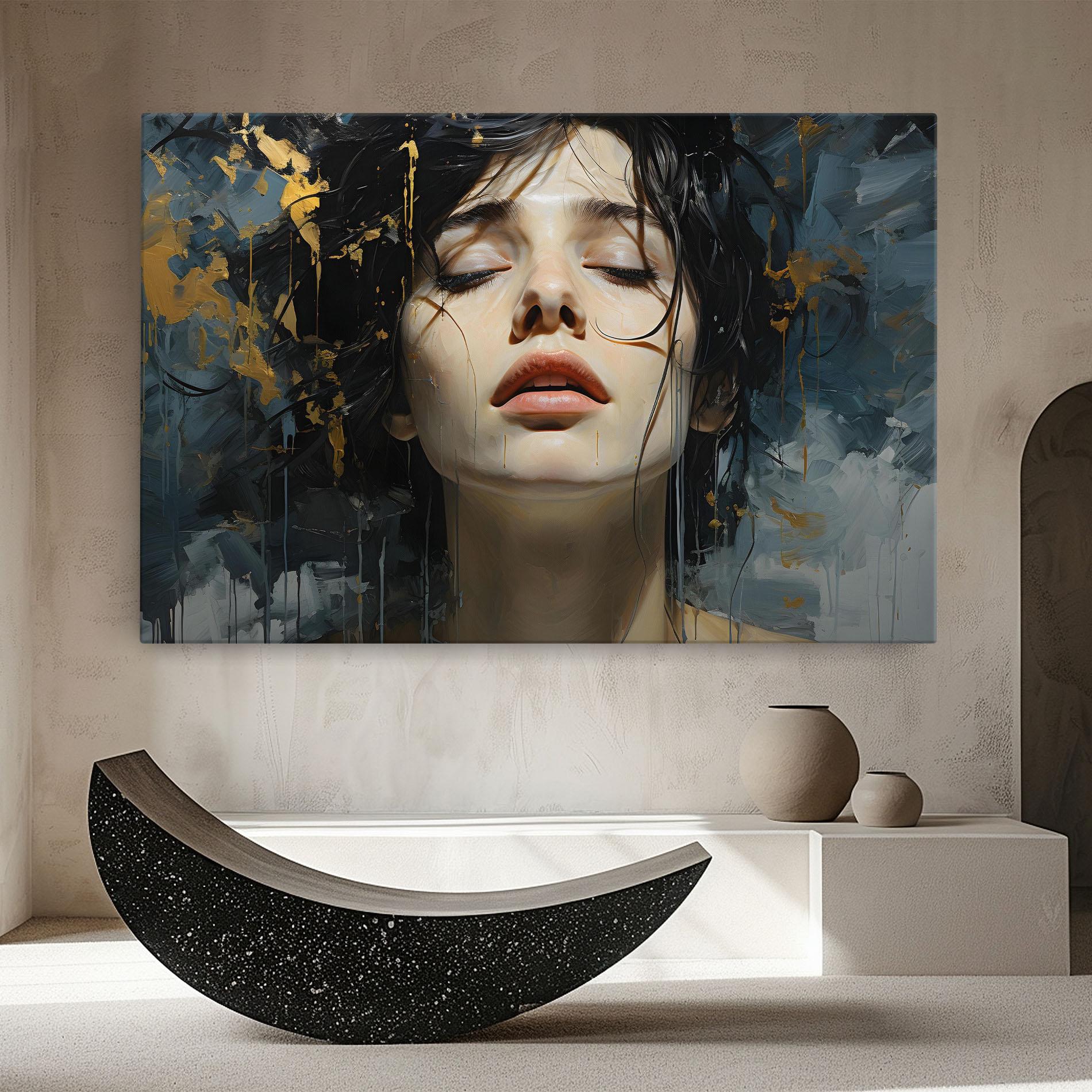 Tablou Canvas Closed Eyes Woman mockup 8