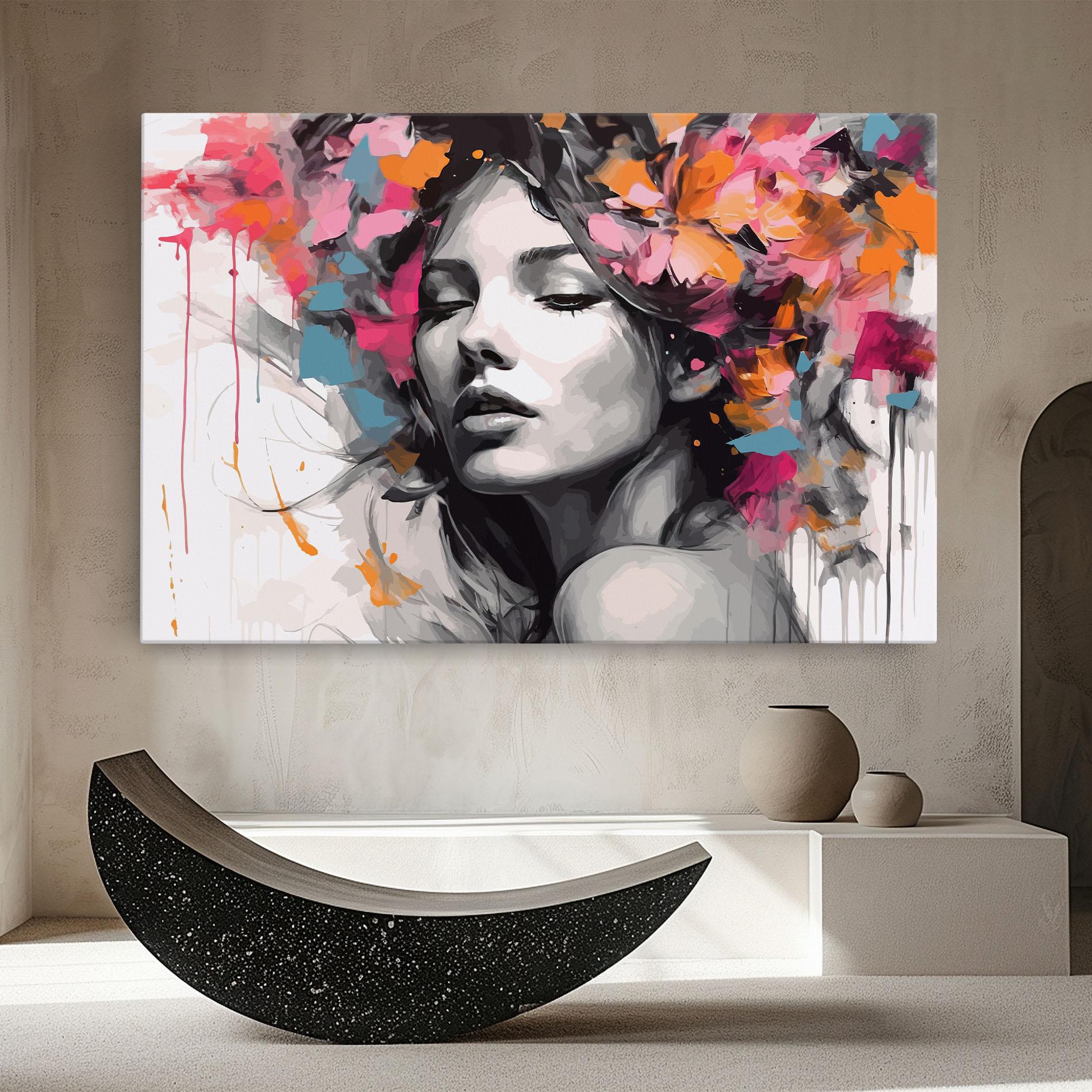 Tablou Canvas Colorful Flower Portrait mockup 8