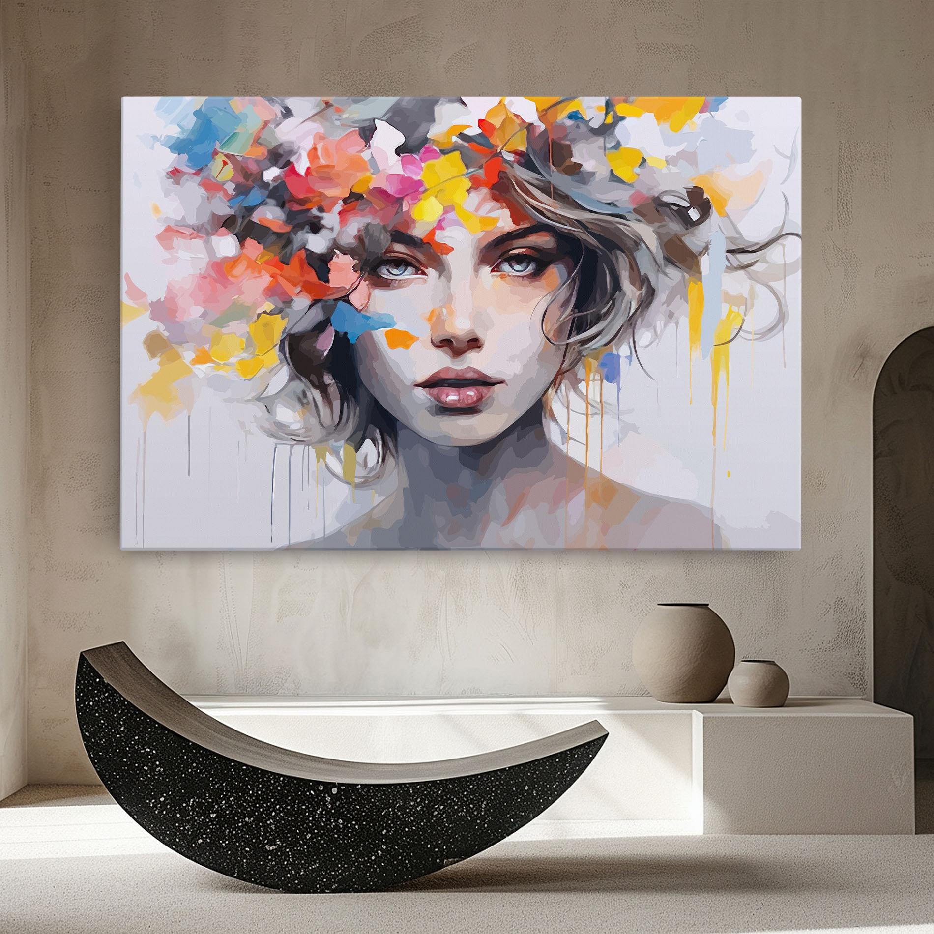 Tablou Canvas Colorful Hair Portrait mockup 8