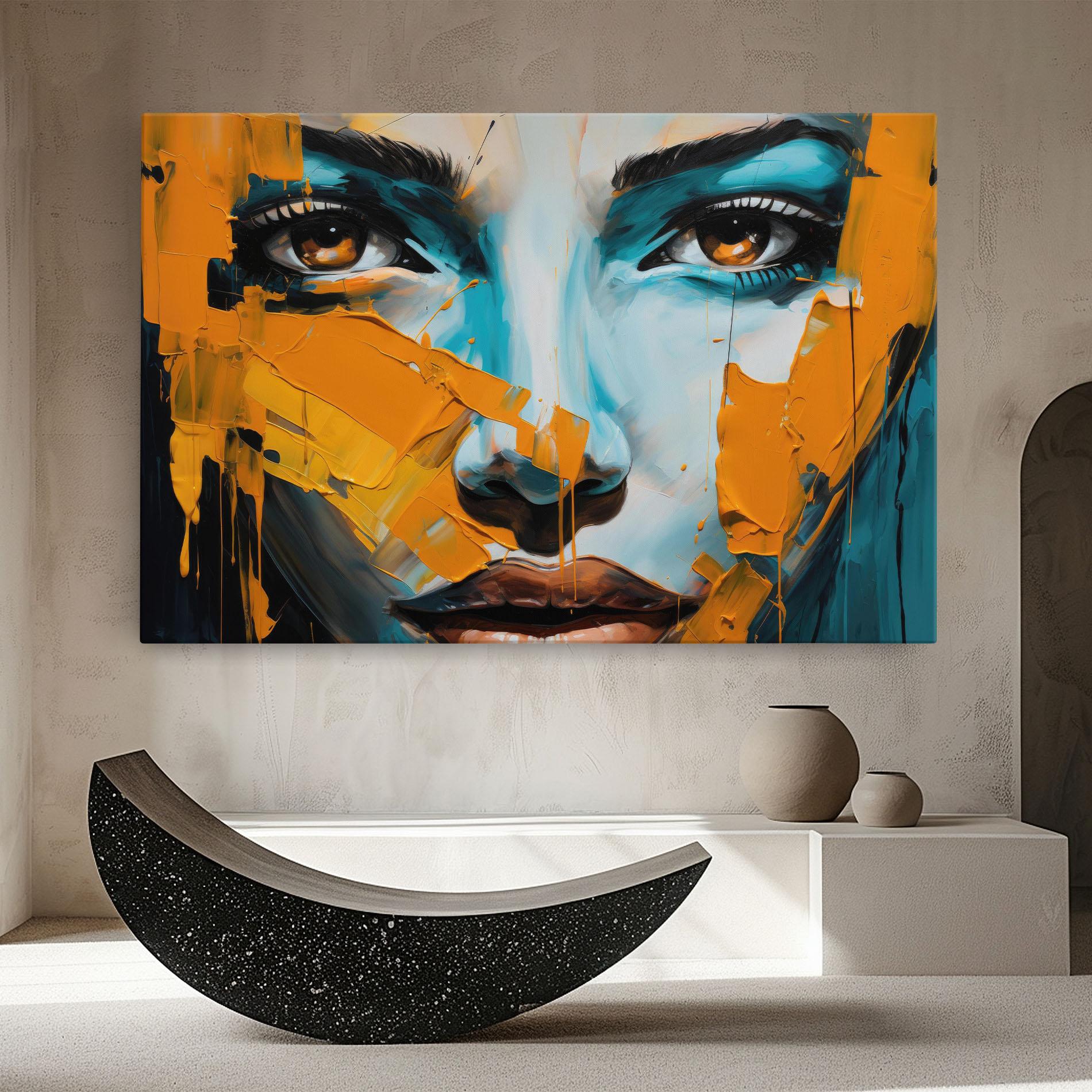 Tablou Canvas Orange Paint Portrait mockup 8
