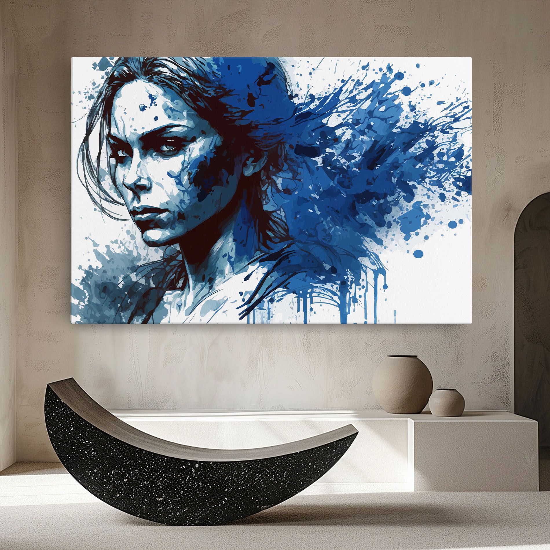 Portrait Blue Woman mockup 8