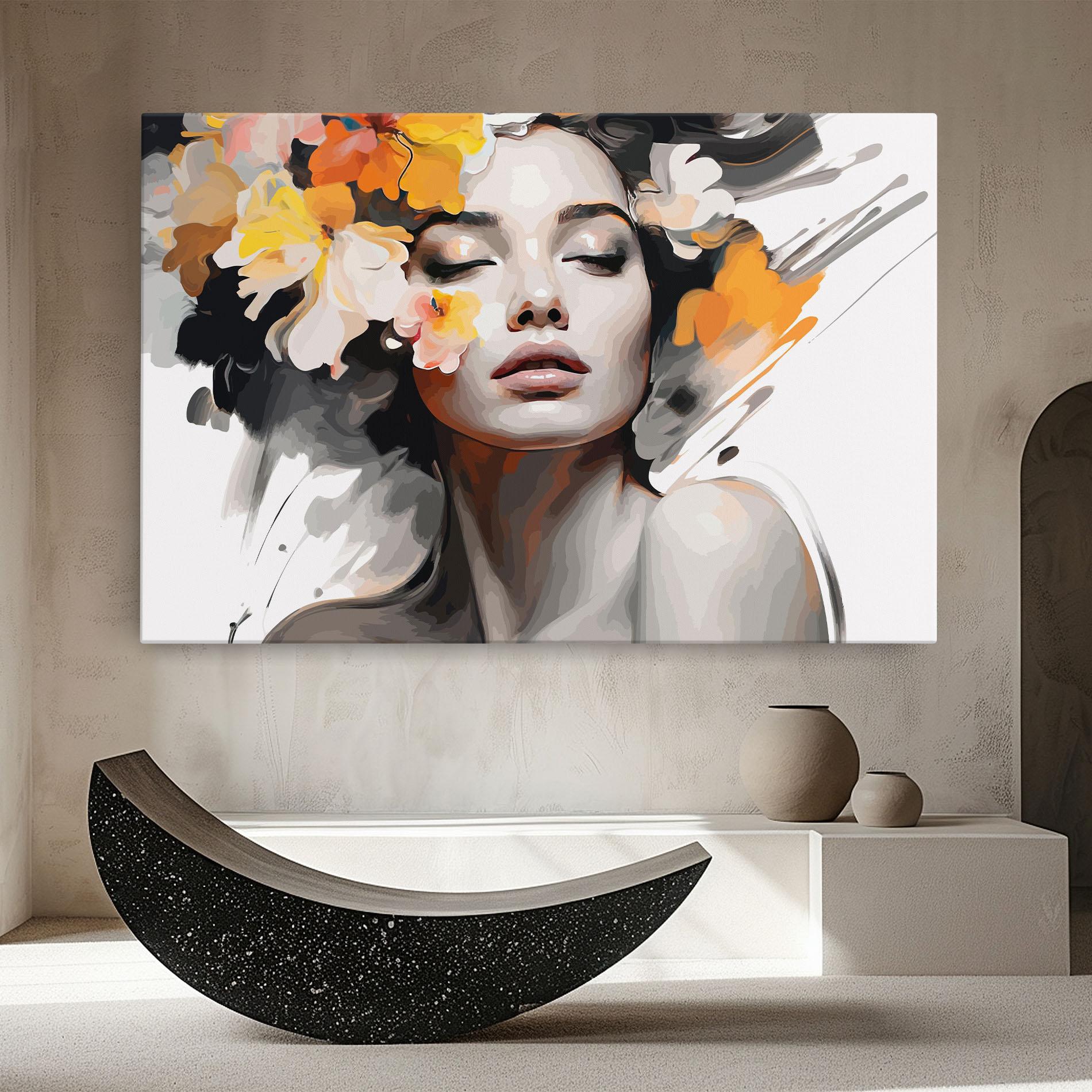 Tablou Canvas Yellow Flower Portrait mockup 8