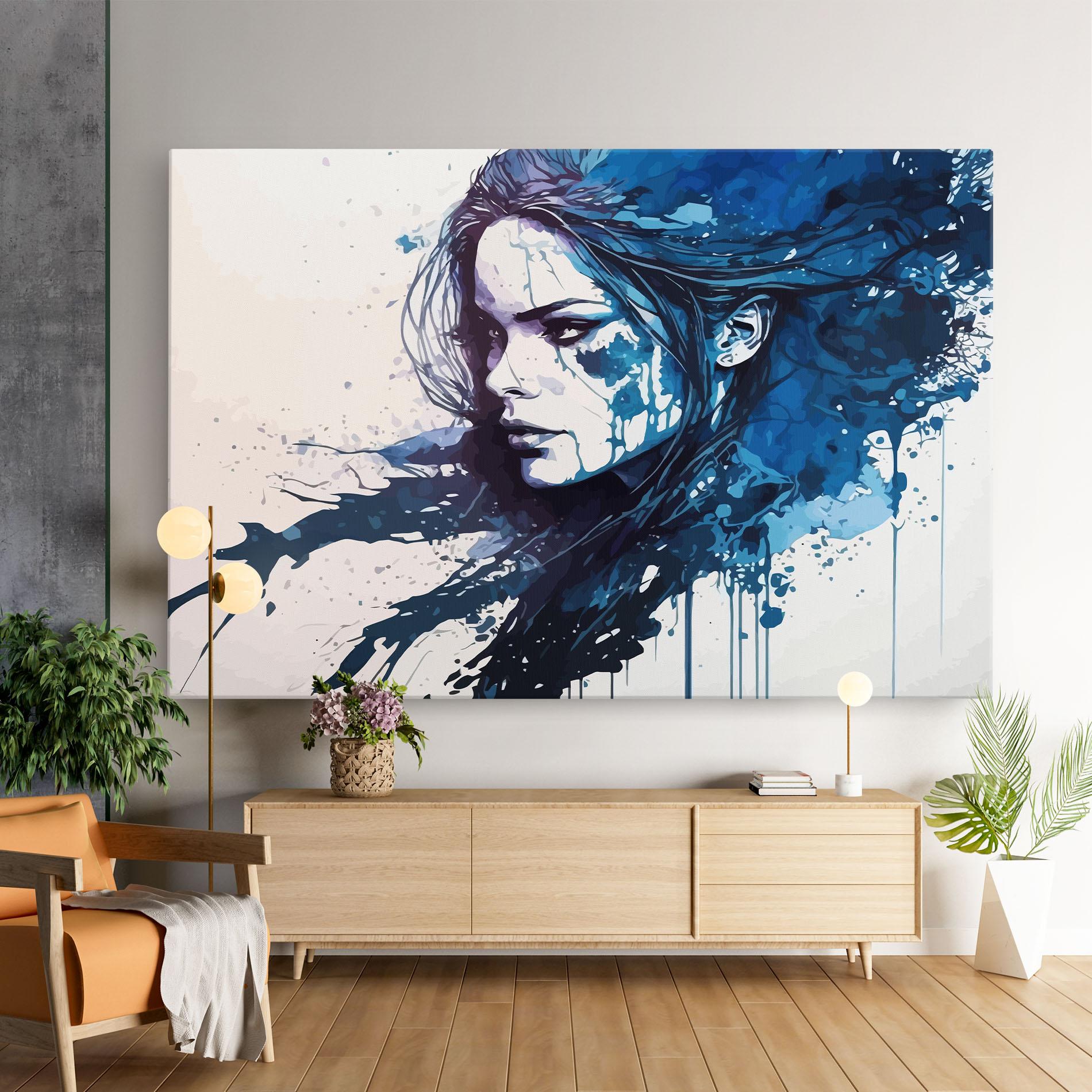 Tablou Canvas Blue Hair Portrait mockup 9