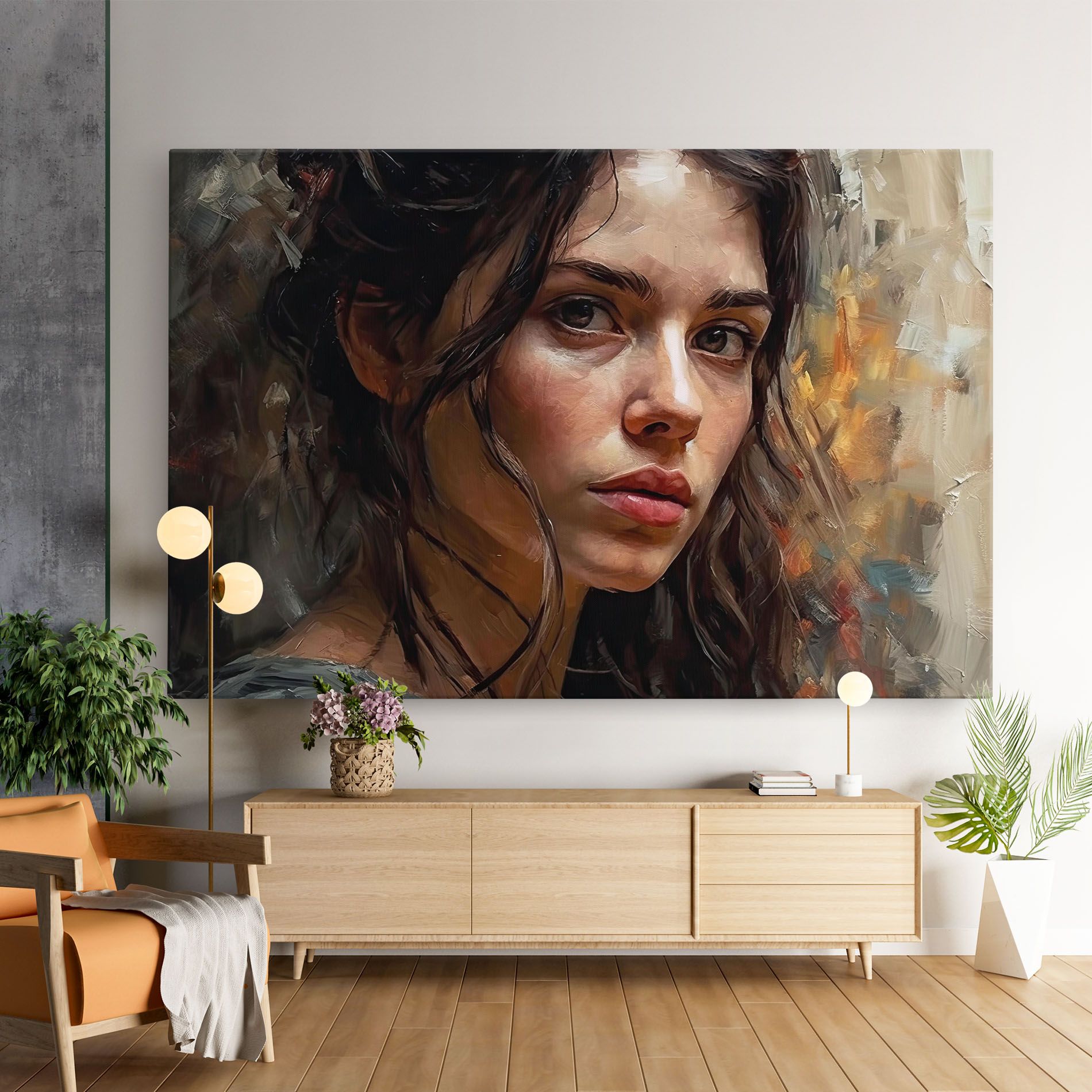 Closeup Impasto Portrait mockup 9