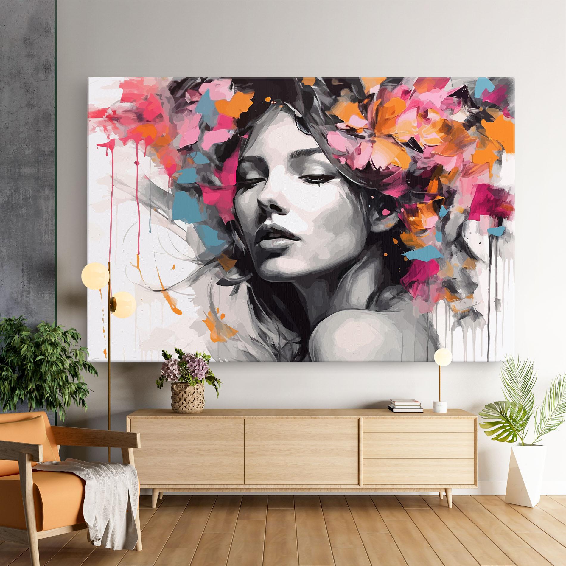 Tablou Canvas Colorful Flower Portrait mockup 9