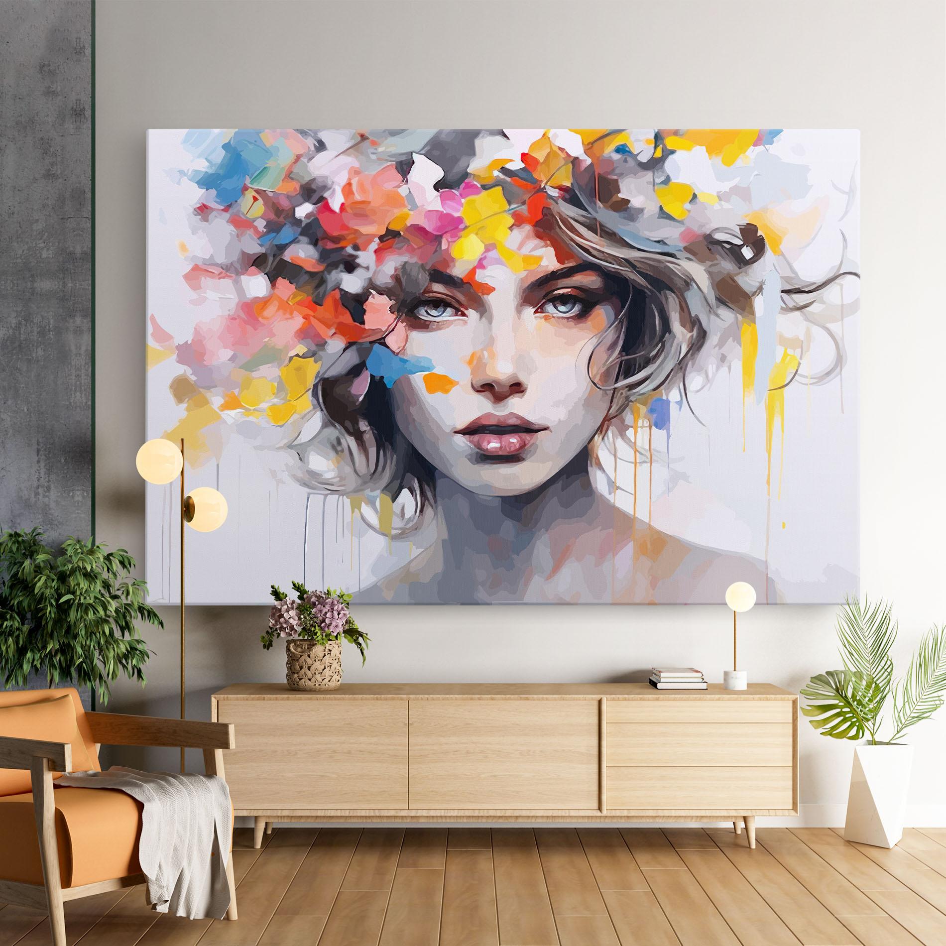 Tablou Canvas Colorful Hair Portrait mockup 9