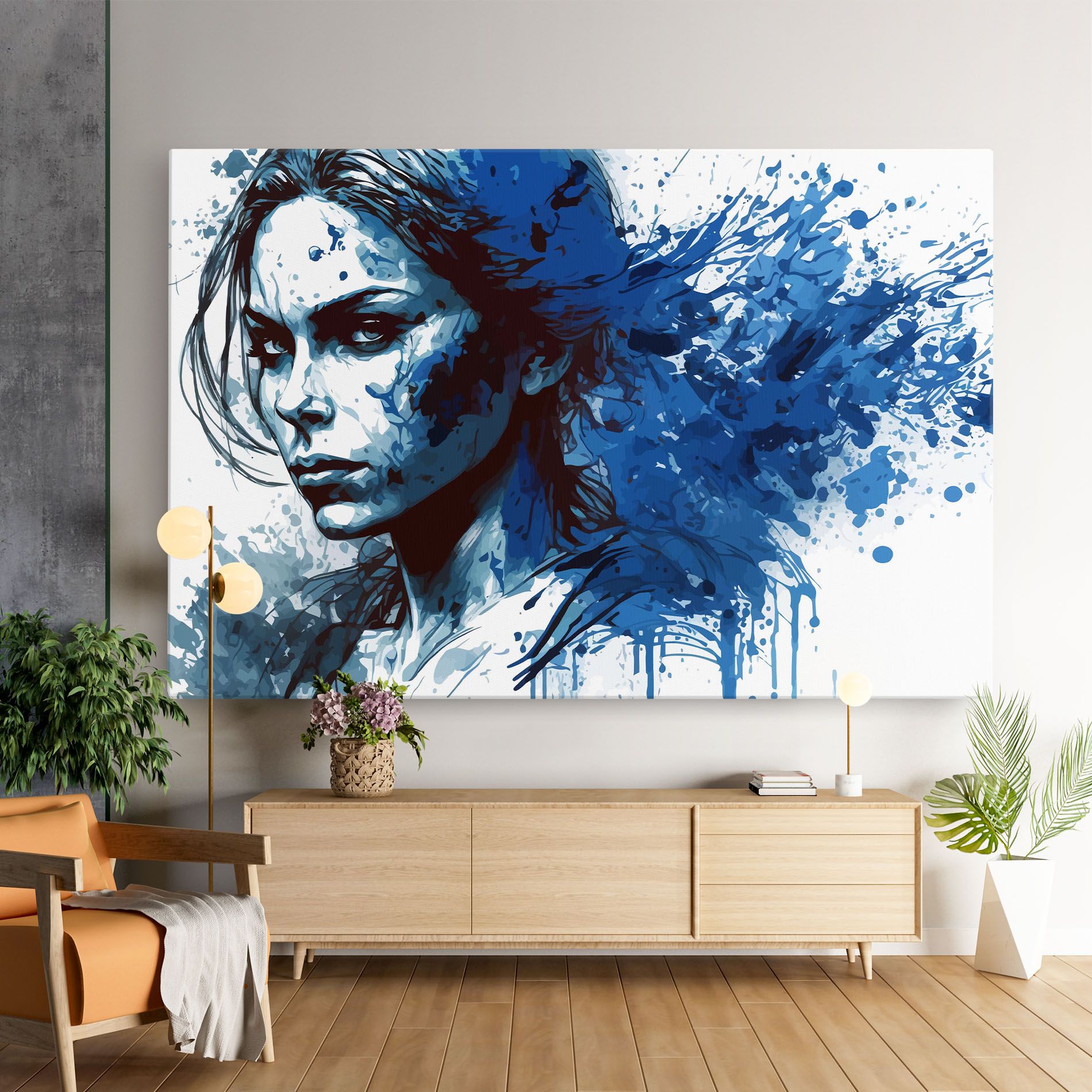 Portrait Blue Woman mockup 9
