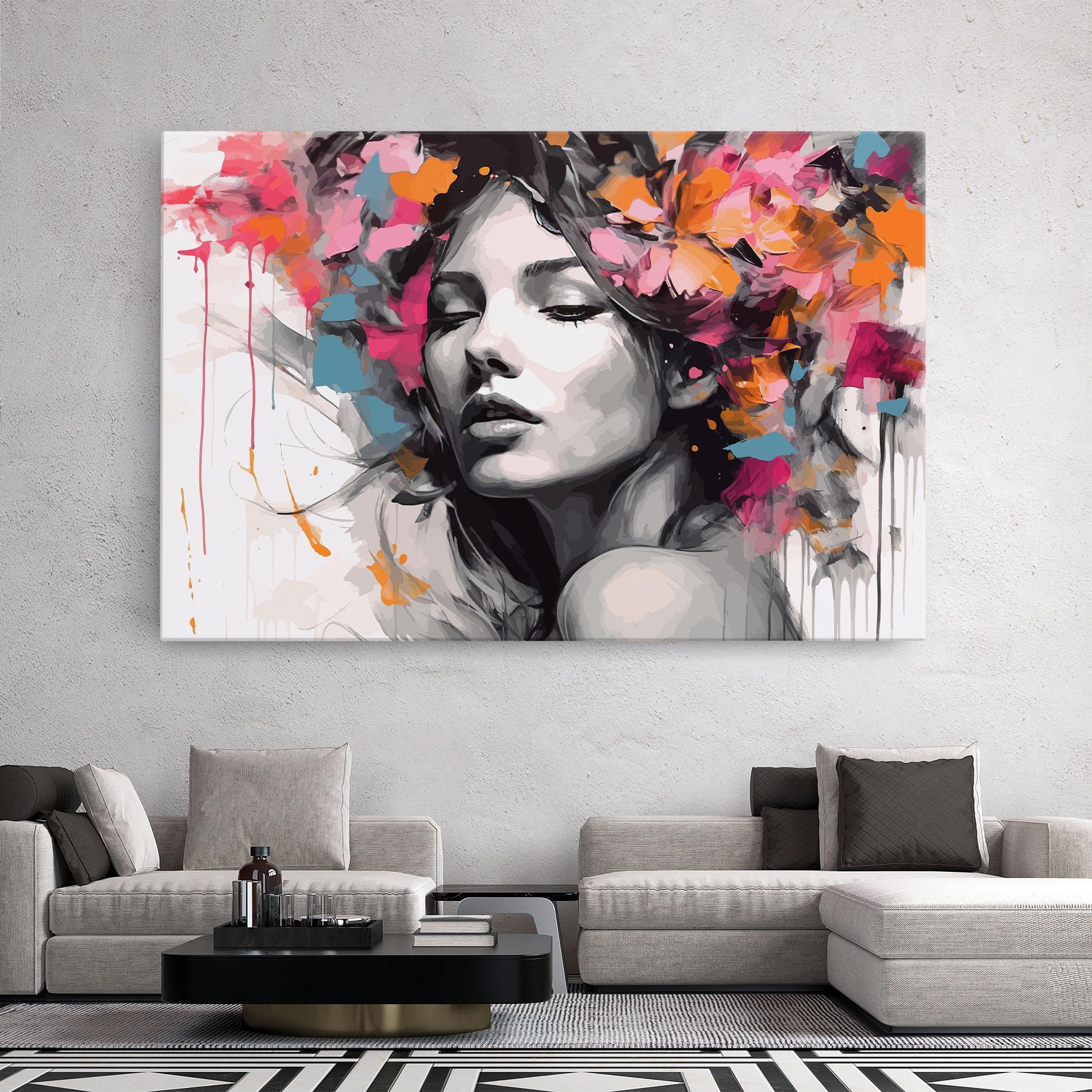 Tablou Canvas Colorful Flower Portrait mockup 2