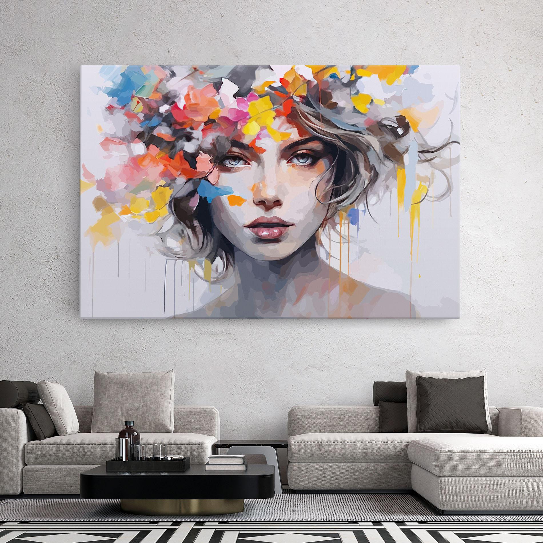 Tablou Canvas Colorful Hair Portrait mockup 2