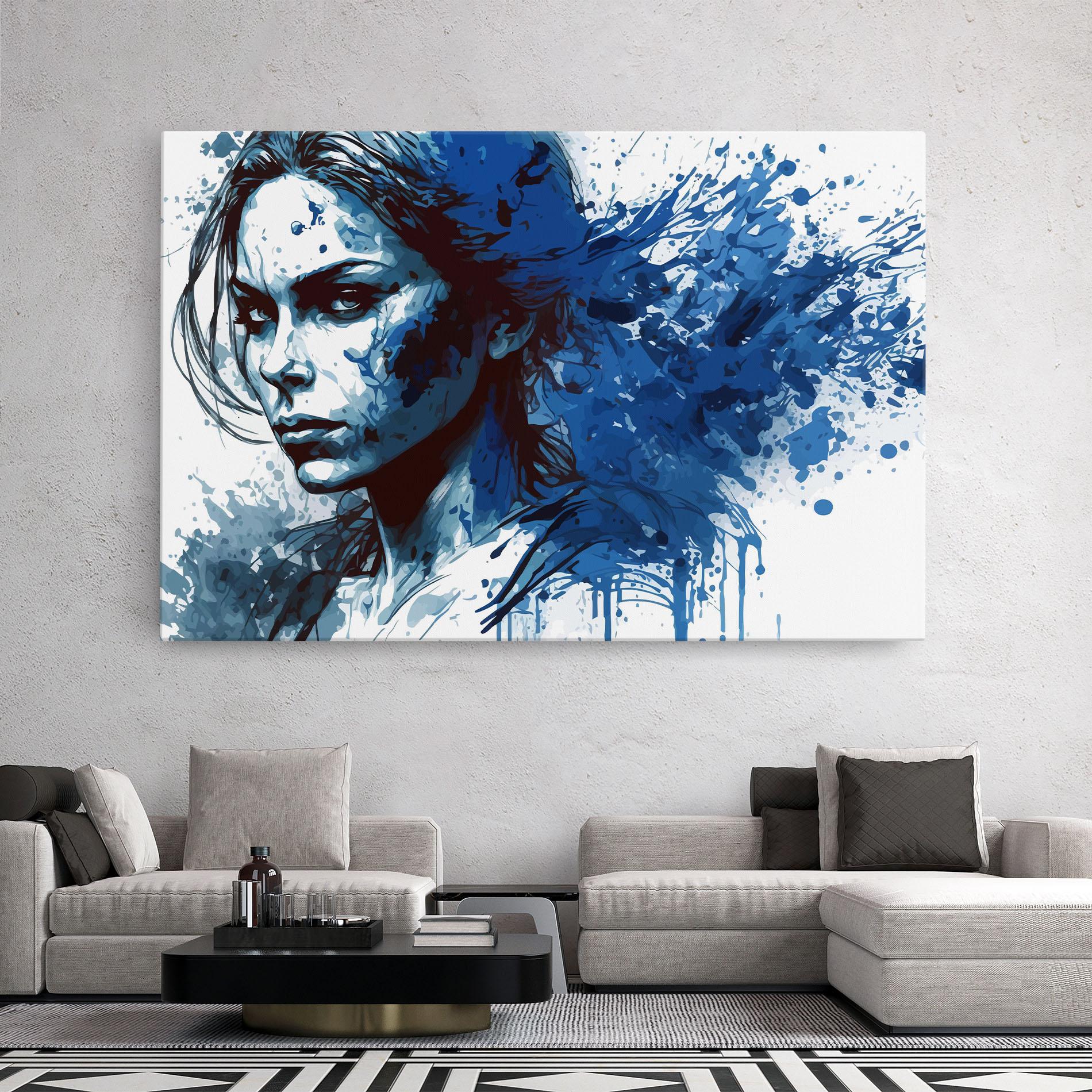 Tablou Canvas Portrait Blue Woman mockup 2