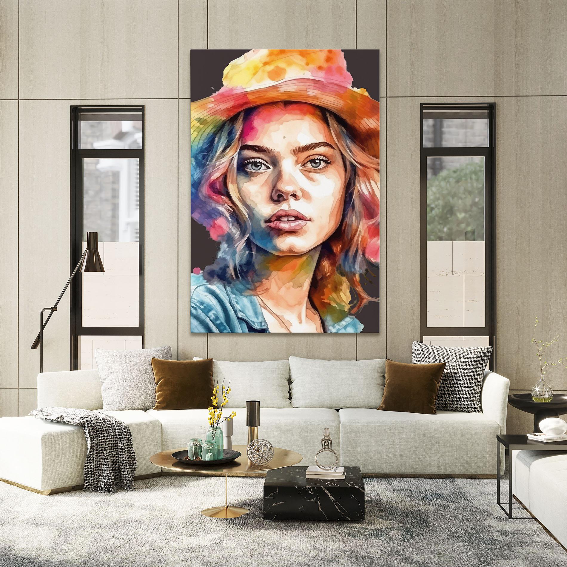 Tablou Canvas Hat Portrait Girl mockup 2