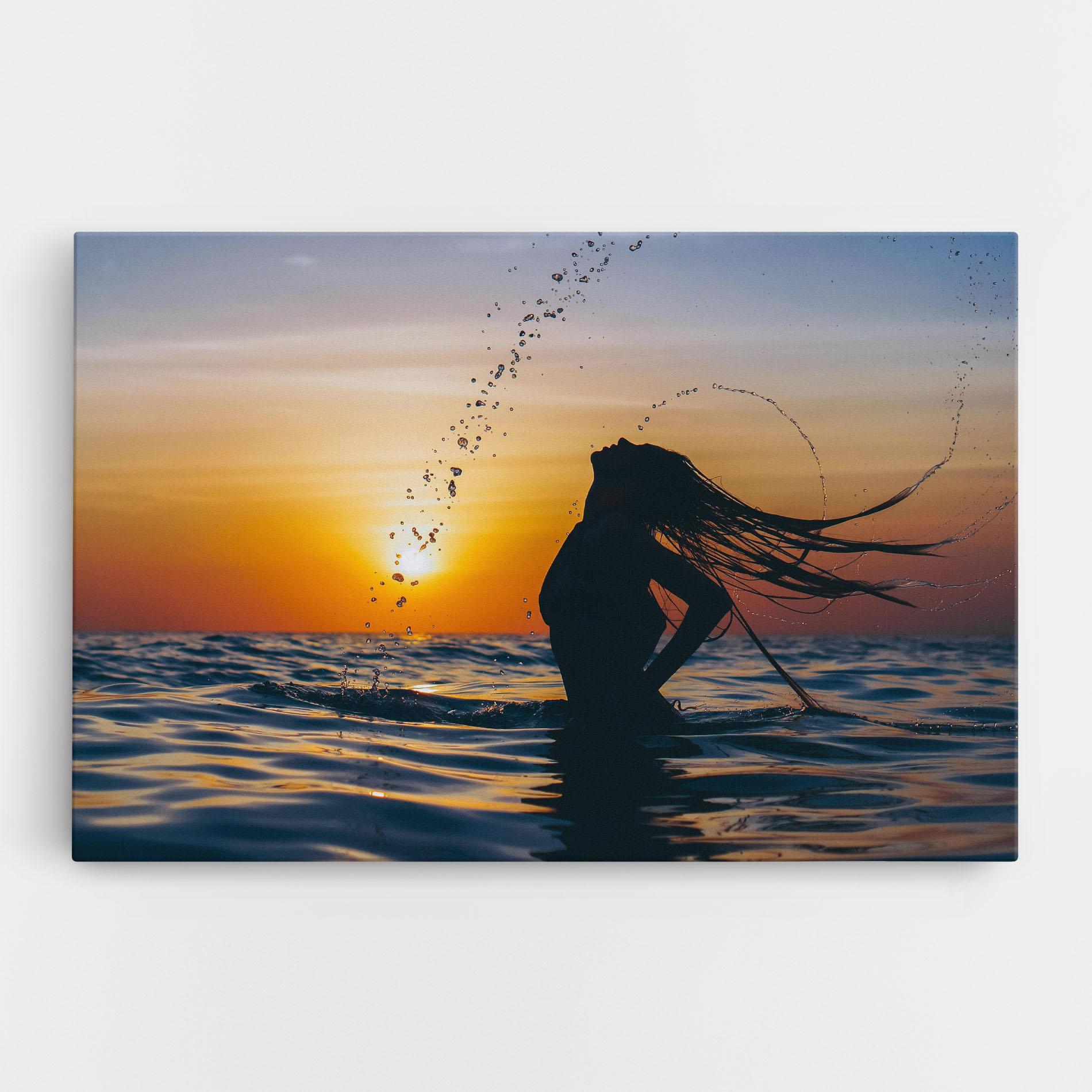 Tablou Canvas Ocean Woman Shilouette mockup 0