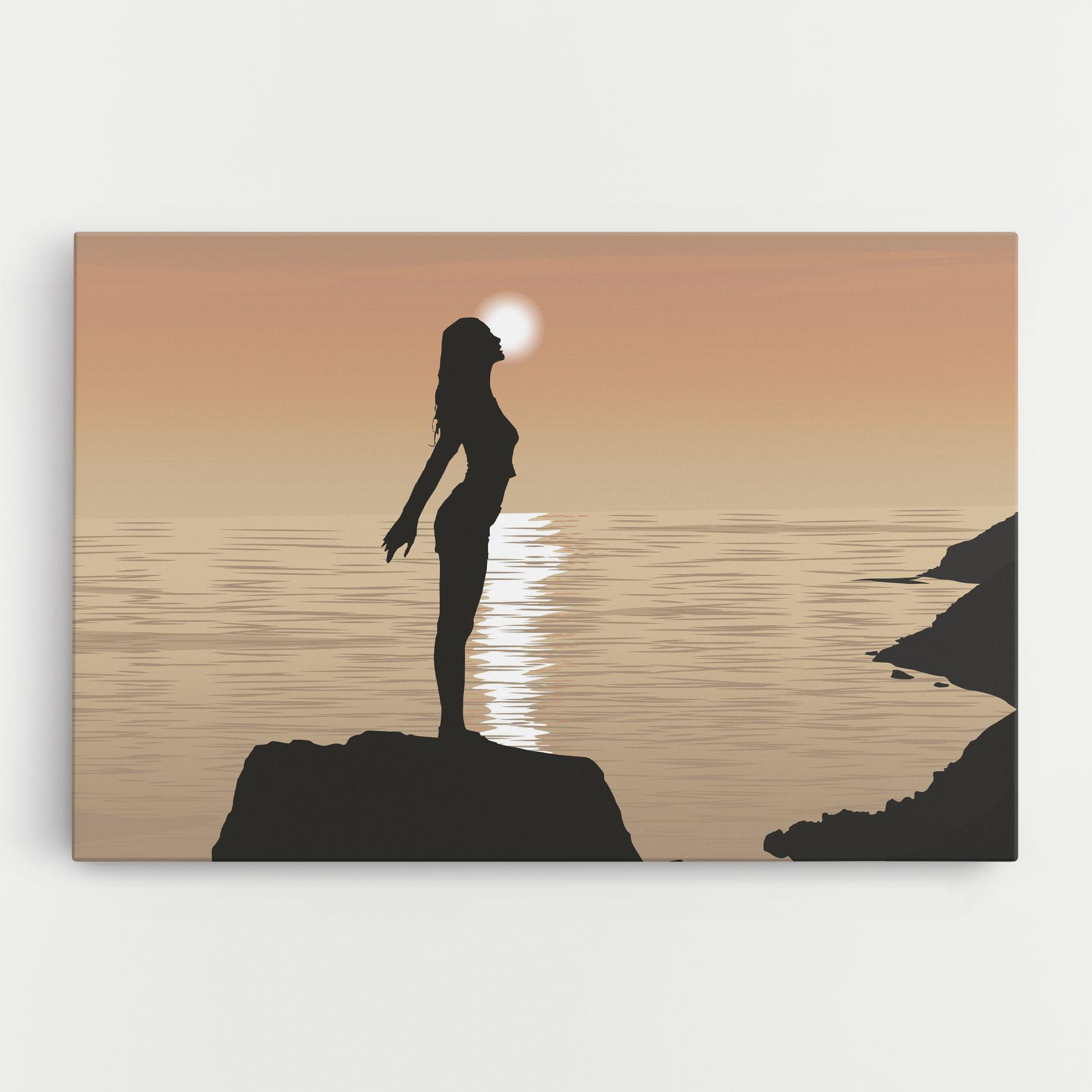 Tablou Canvas Water Girl Shilouette mockup 0