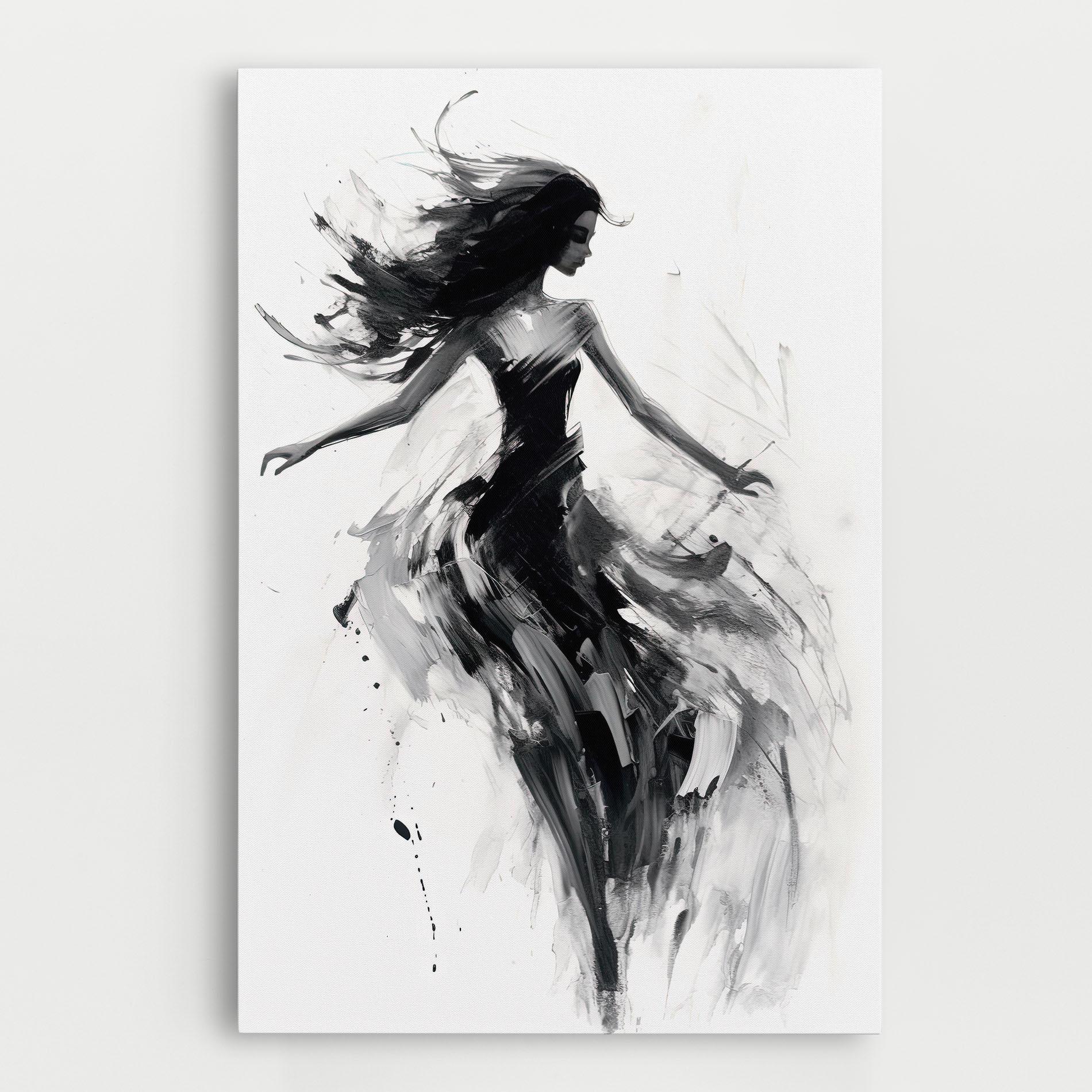 Tablou Canvas Black Ink Woman mockup 0