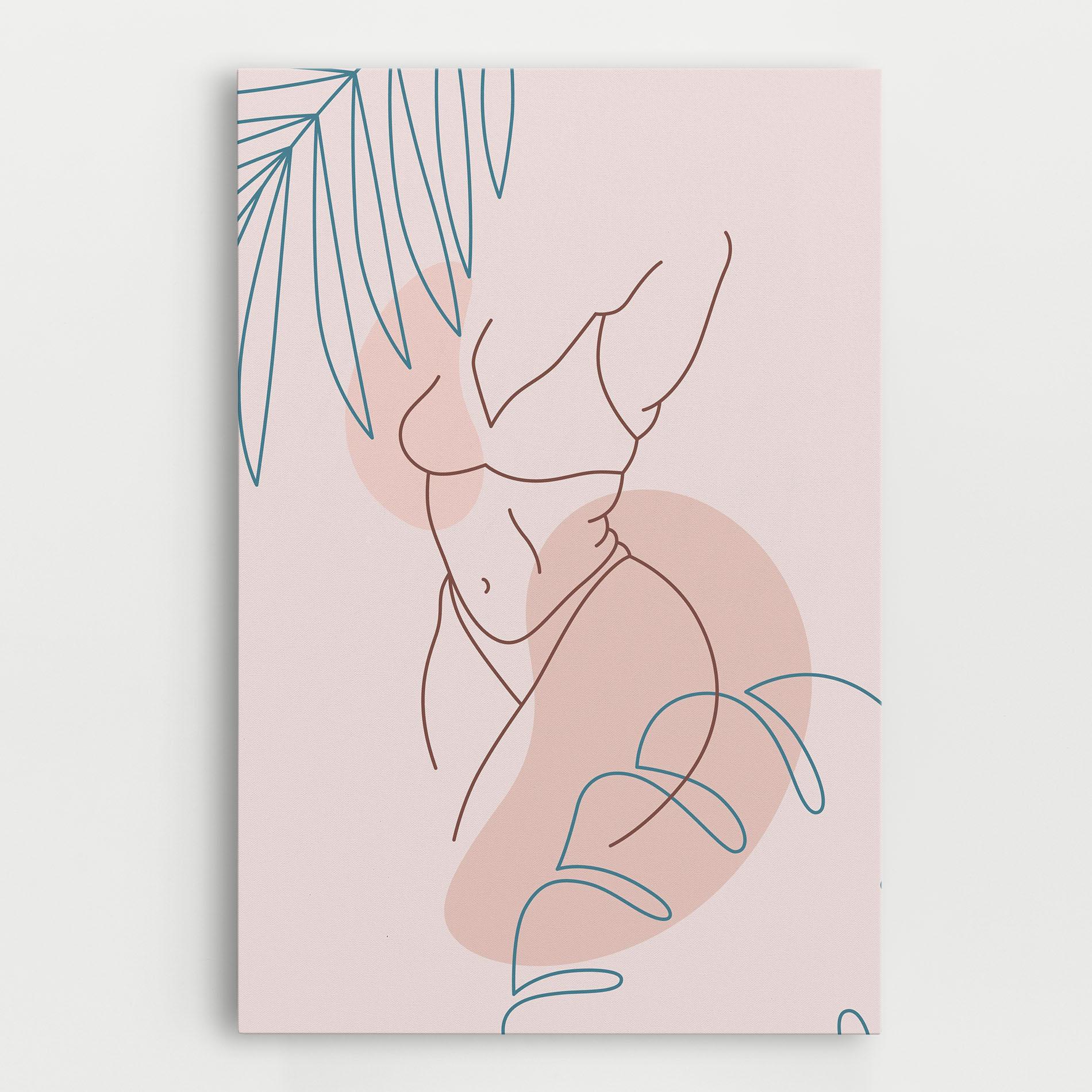 Tablou Canvas Body Line Leaf mockup 0