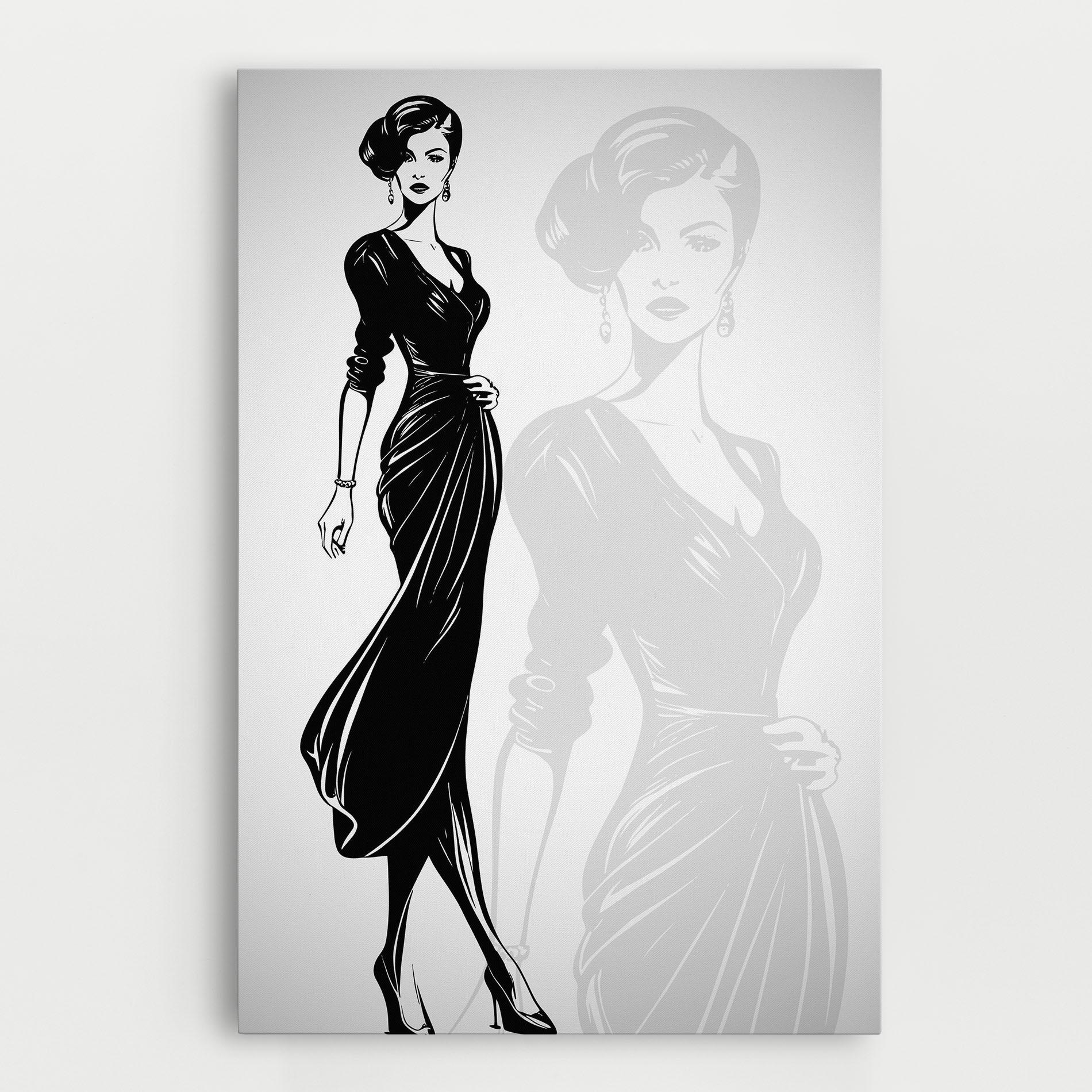 Tablou Canvas Lady Shilouette mockup 0