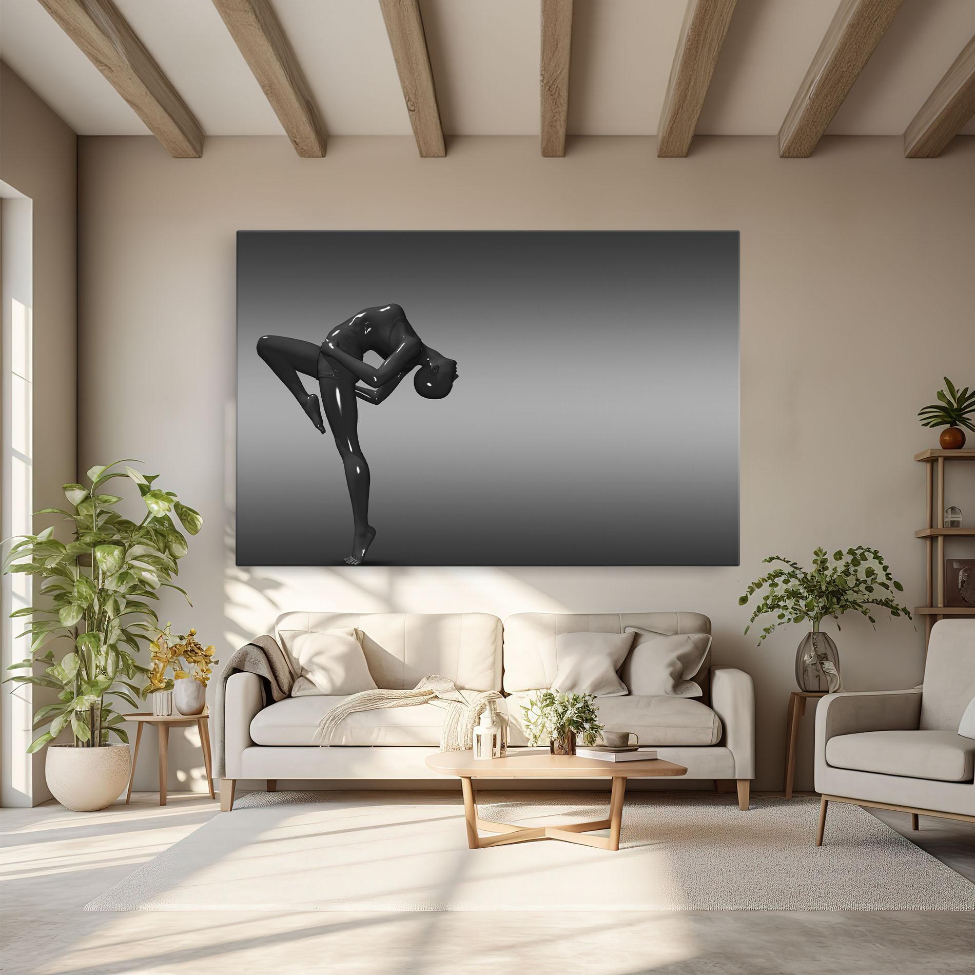Tablou Canvas Black Glossy Female Dancer mockup 6