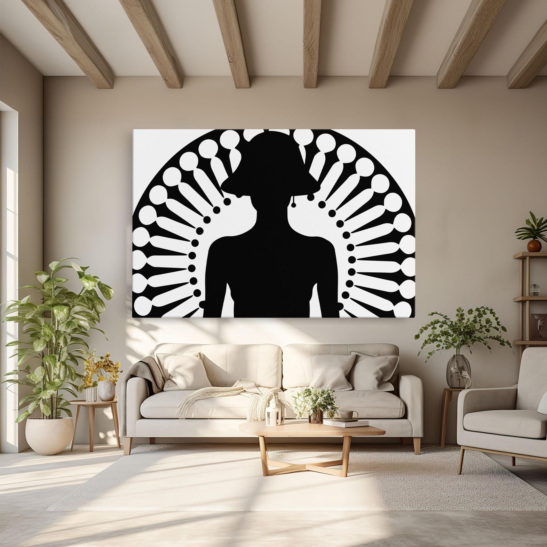 Tablou Canvas Black Shilouette Lady mockup 6