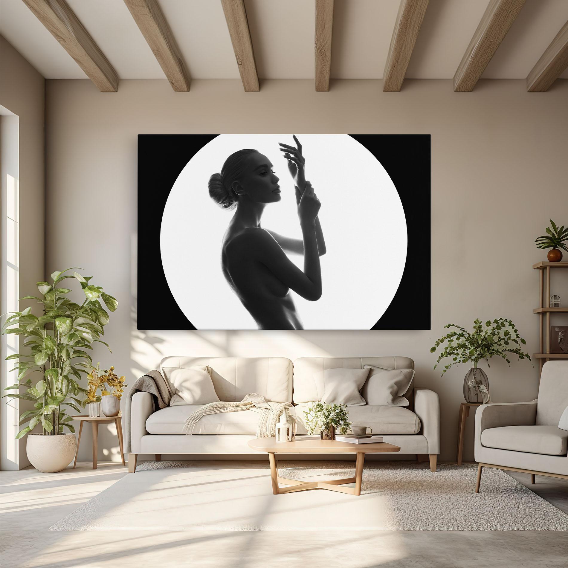 Tablou Canvas Circle Woman Body mockup 6