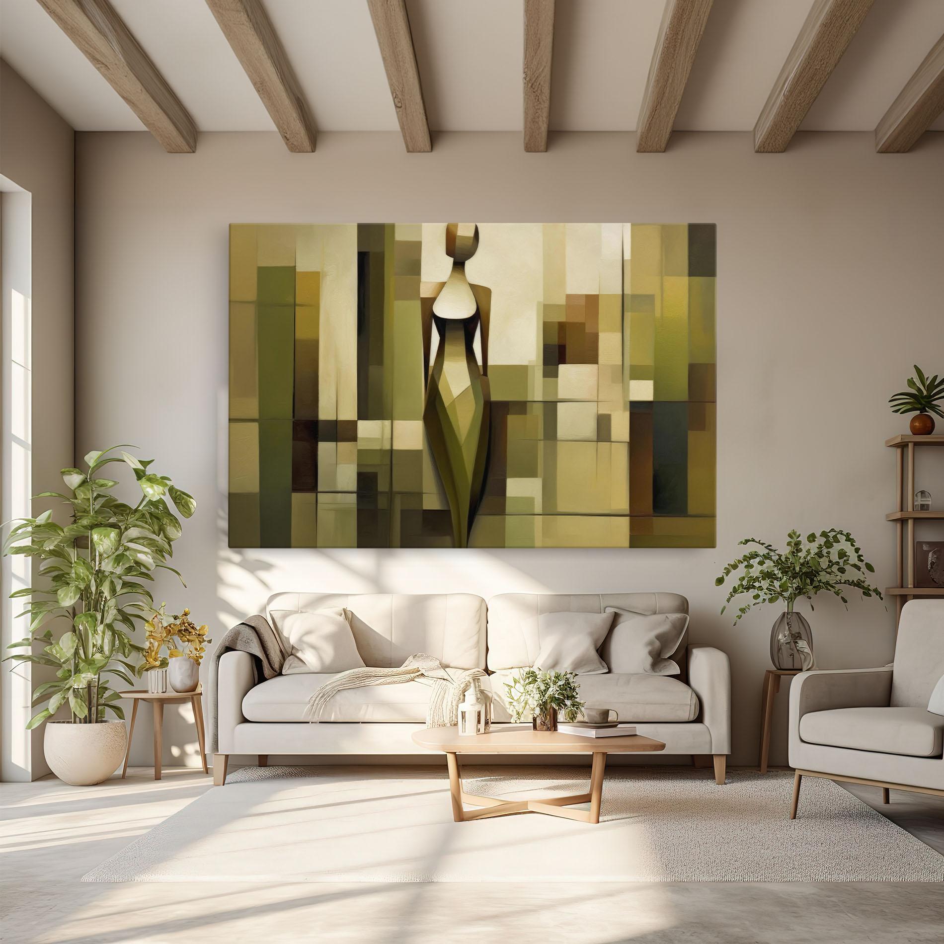 Tablou Canvas Olive Green Shilouete mockup 6