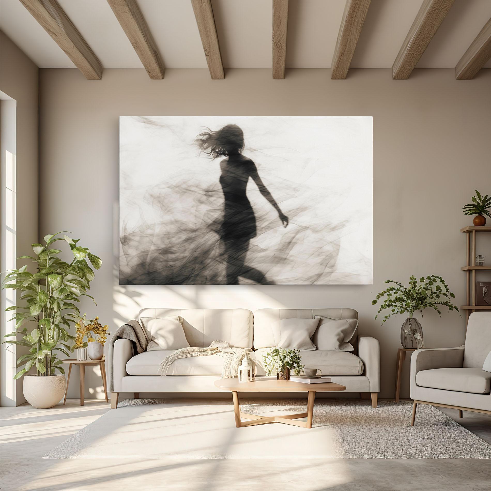 Tablou Canvas Smoke Girl Shilouette mockup 6