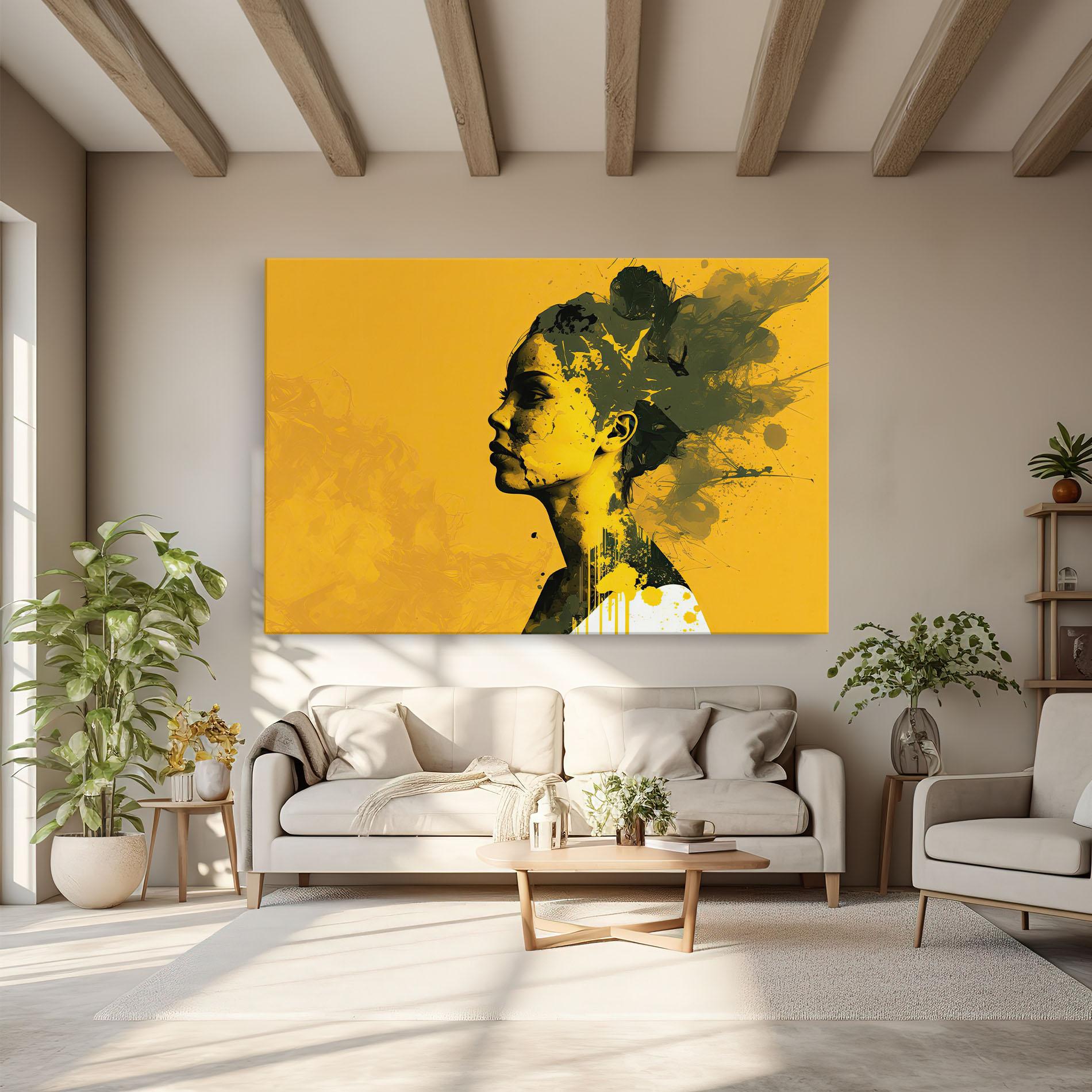 Tablou Canvas Thinking Yellow mockup 6
