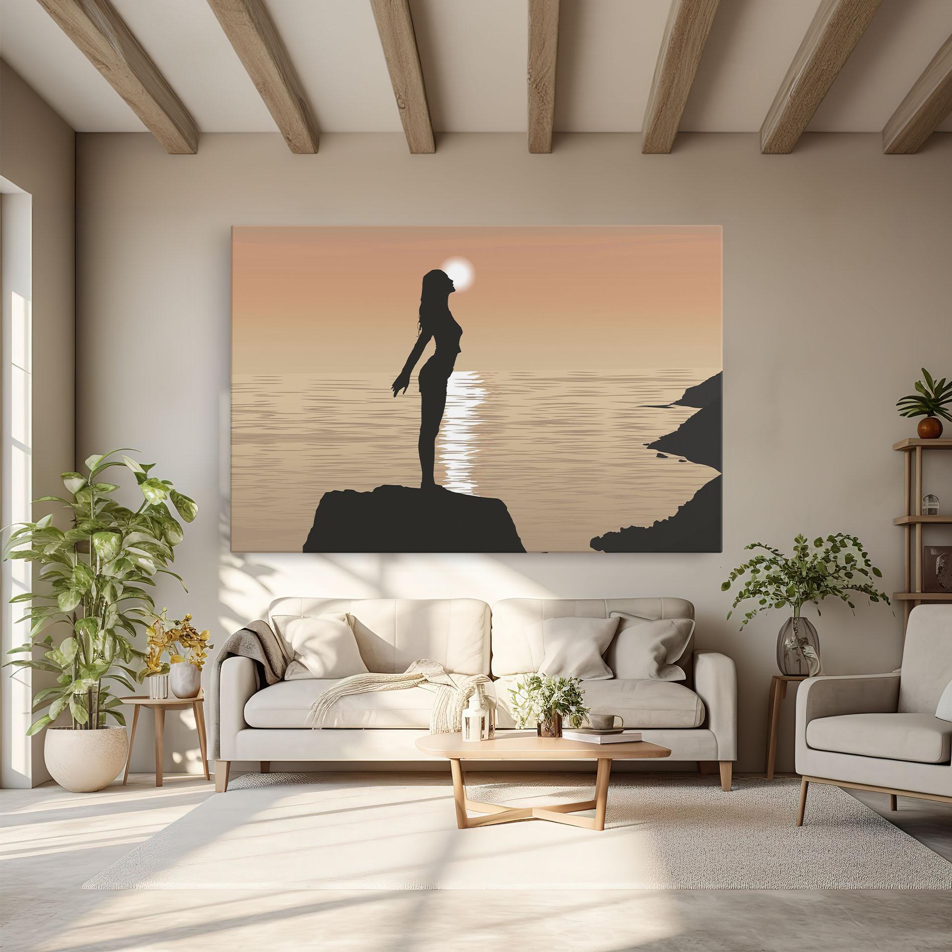 Tablou Canvas Water Girl Shilouette mockup 6